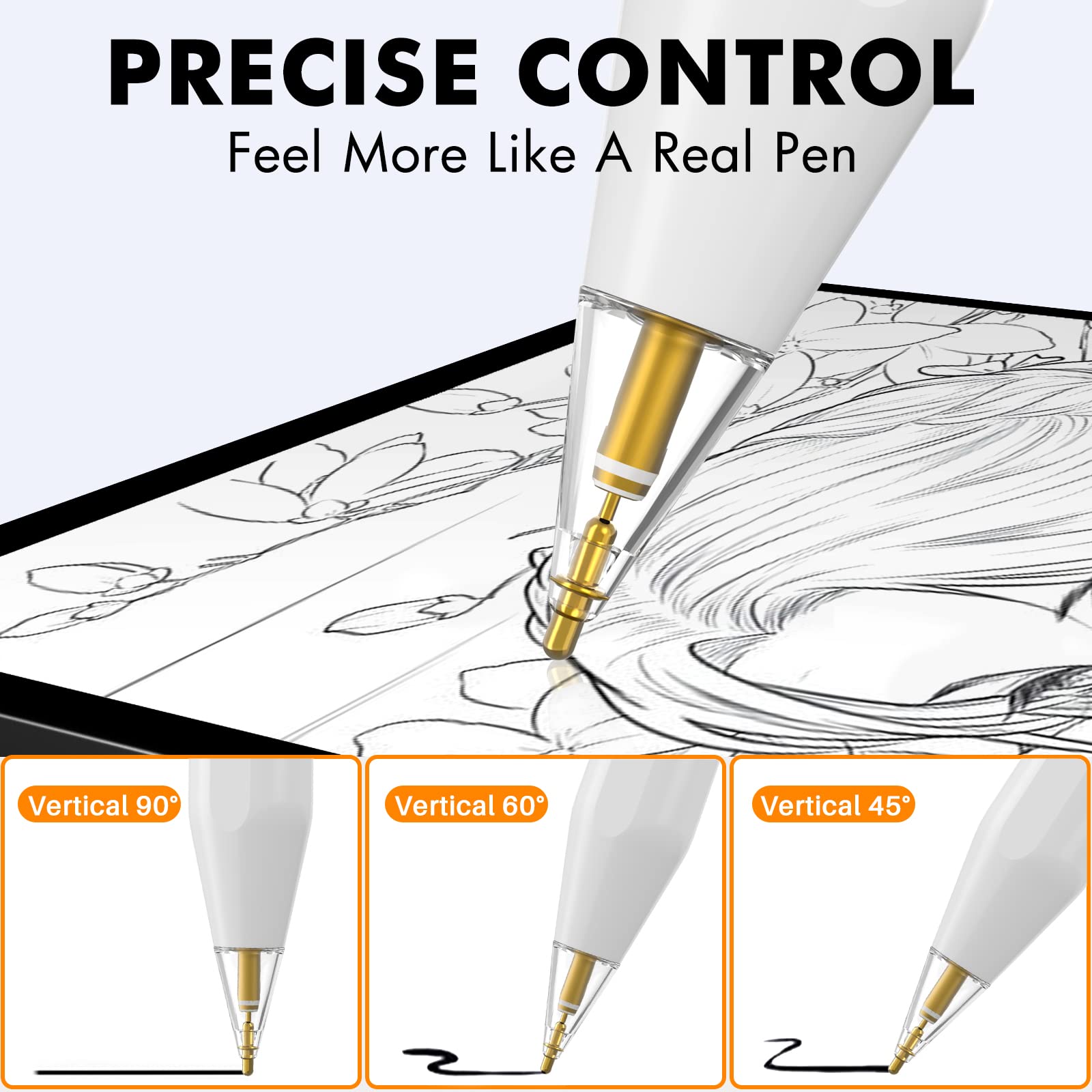 Niutrendz 4 Pack Replacement Tips For Apple Pencil 2Nd Generation And 1St Generation Fine Point Metal Tip, Wear Resistant & Prec