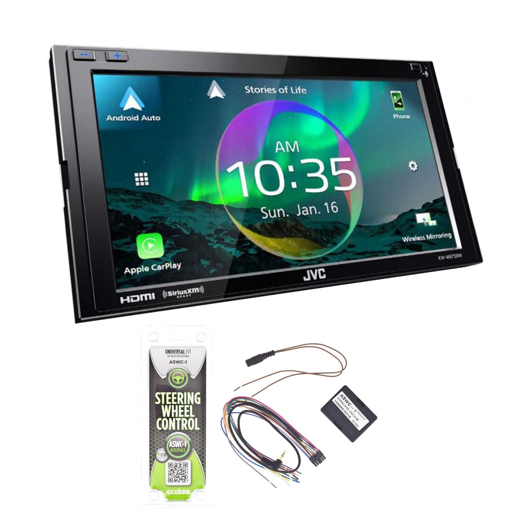 Jvc Kw-M875Bw Multimedia Receiver Featuring 6.8'' Clear Resistive Touch Monitor/Wireless Apple Carplay/Wireless Android Auto/Hdm