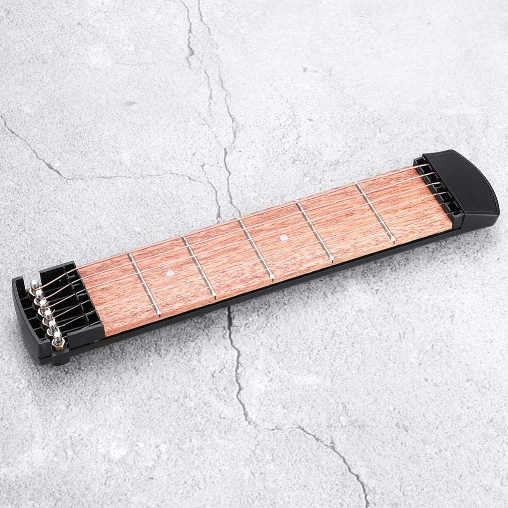Pocket Guitar Mahogany Wood Practice Neck Left Hand Portable Guitar Chord Practice Tool For Beginner And Music Creators