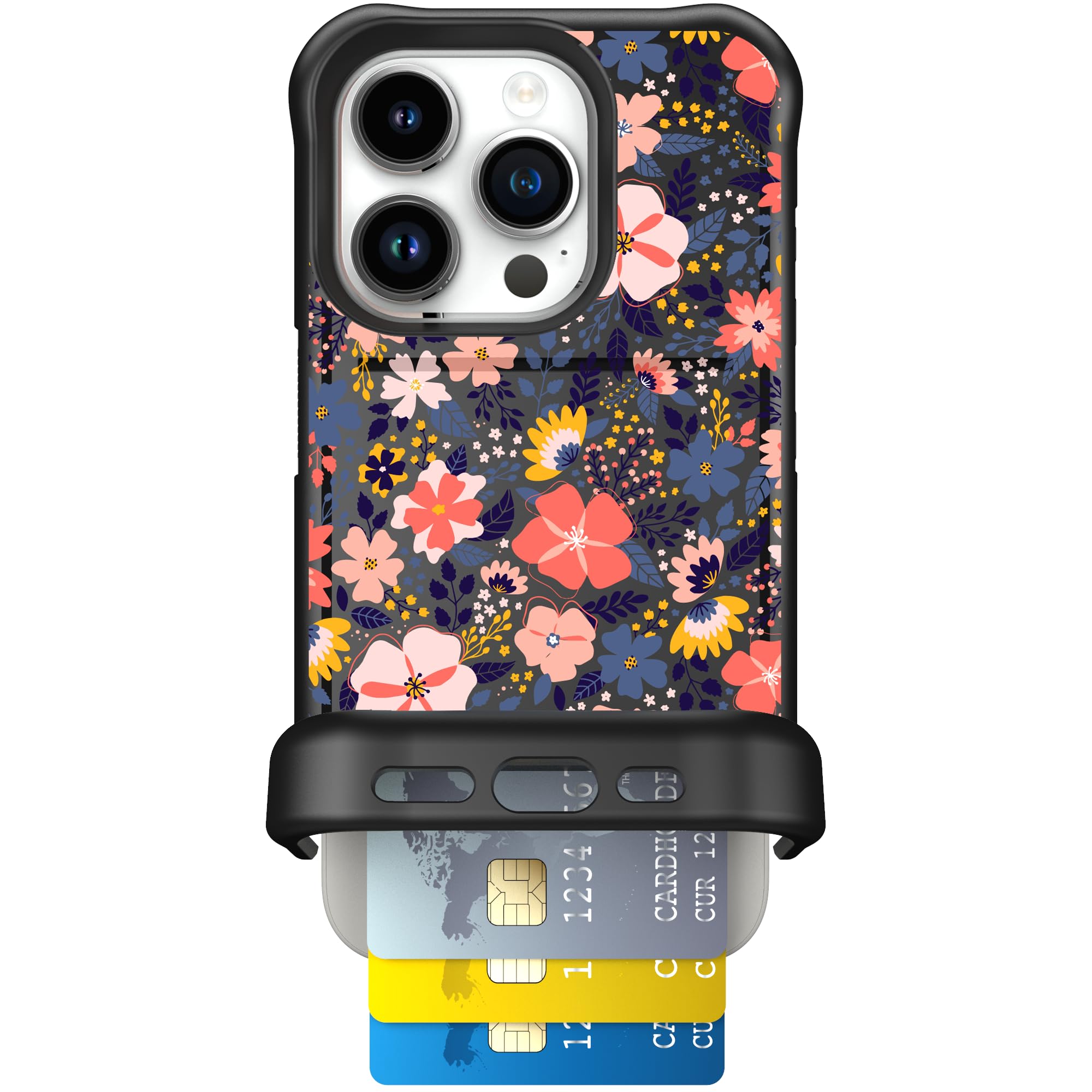 Scooch for iPhone 15 Pro Case with Card Holder, Wingmate Wallet Case with Hidden Card Slot and RFID Protection for up to 4 Cards