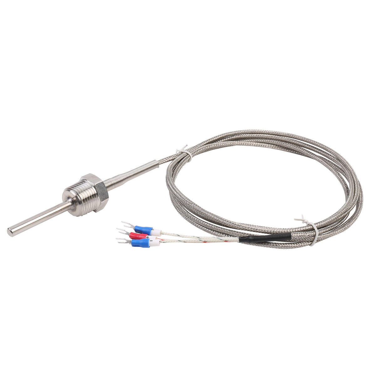 Waterproof Rtd Pt100 Temperature Sensor   Jaybva Thermistor Probe For Pid Temperature Controller 3 Wire Stainless Steel Npt3/4''