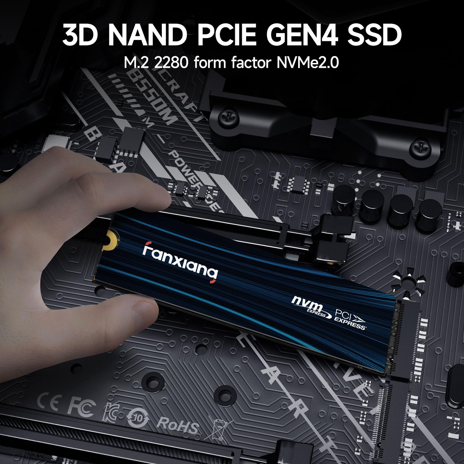 Fanxiang 4Tb Pcie Nvme Ssd Gen 4 Gaming Ssd M.2 2280, Up To 7300Mb/S Compatible With Ps5, Internal Solid State Drive For Gamers,