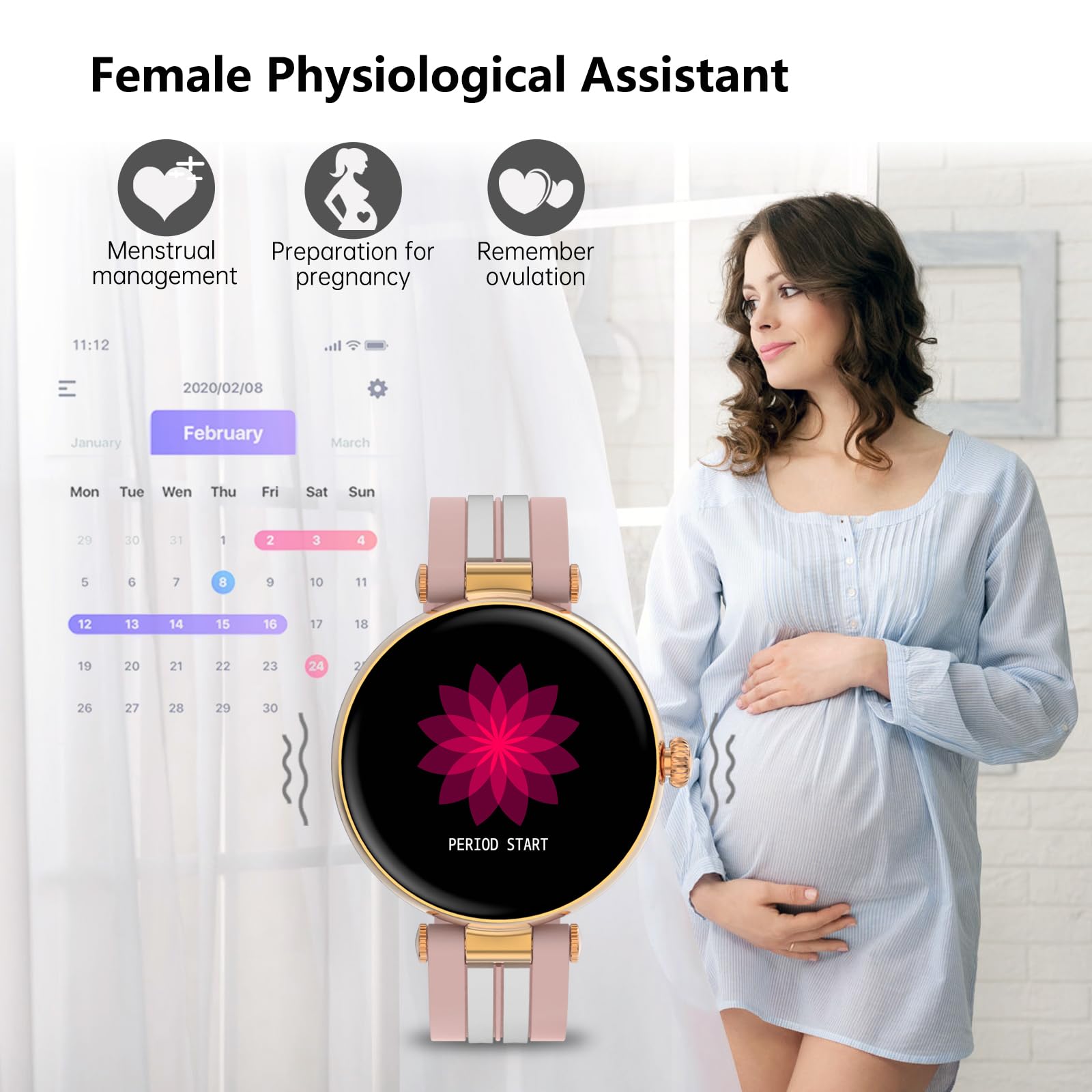 Bebinca Smart Watch, 1.7 '' Hd Smartwatch For Women, Fitness Watch With Heart Rate/Sleep/Ip68 Waterproof/120+ Sports Modes, Pedo