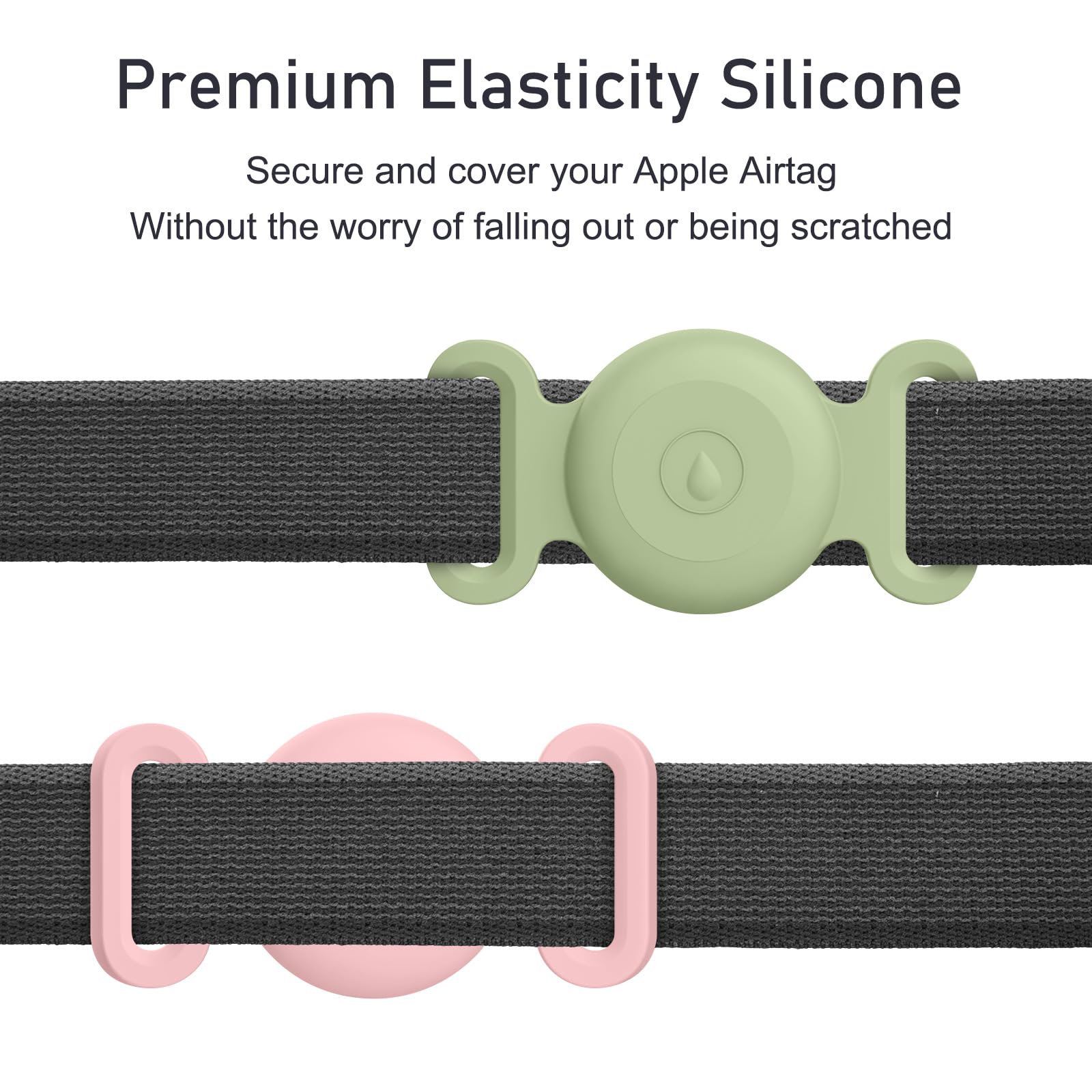 For Air Tag Dog Collar Holder, 2 Pack Gps Tracking Accessories Anti-Lost Silicone Air Tag Holder Case For Pet Cat Dog Collars (P