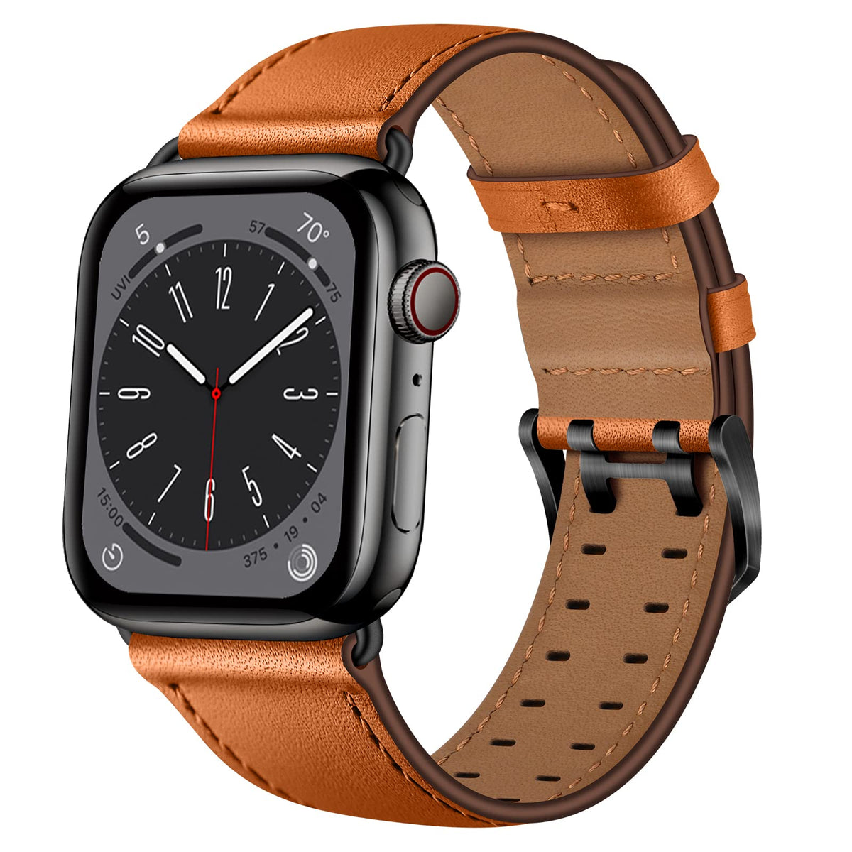 Ouheng Leather Bands Compatible With Apple Watch Band 41Mm 40Mm 38Mm, Genuine Leather Replacement Band Strap Wristband For Iwatc