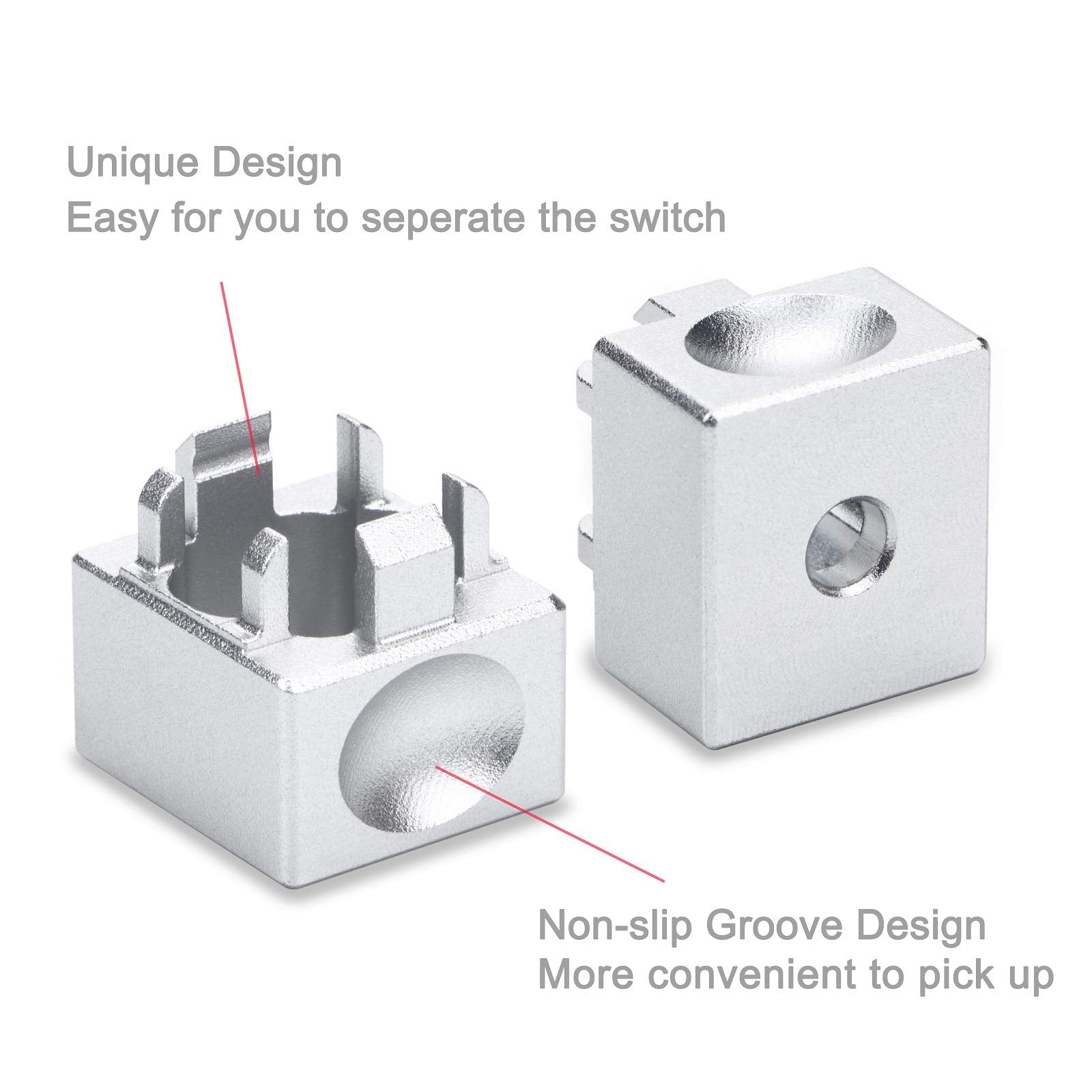 Aluminum Alloy Switch Opener With Keycap Puller For Cherry Mx Switches   Silver