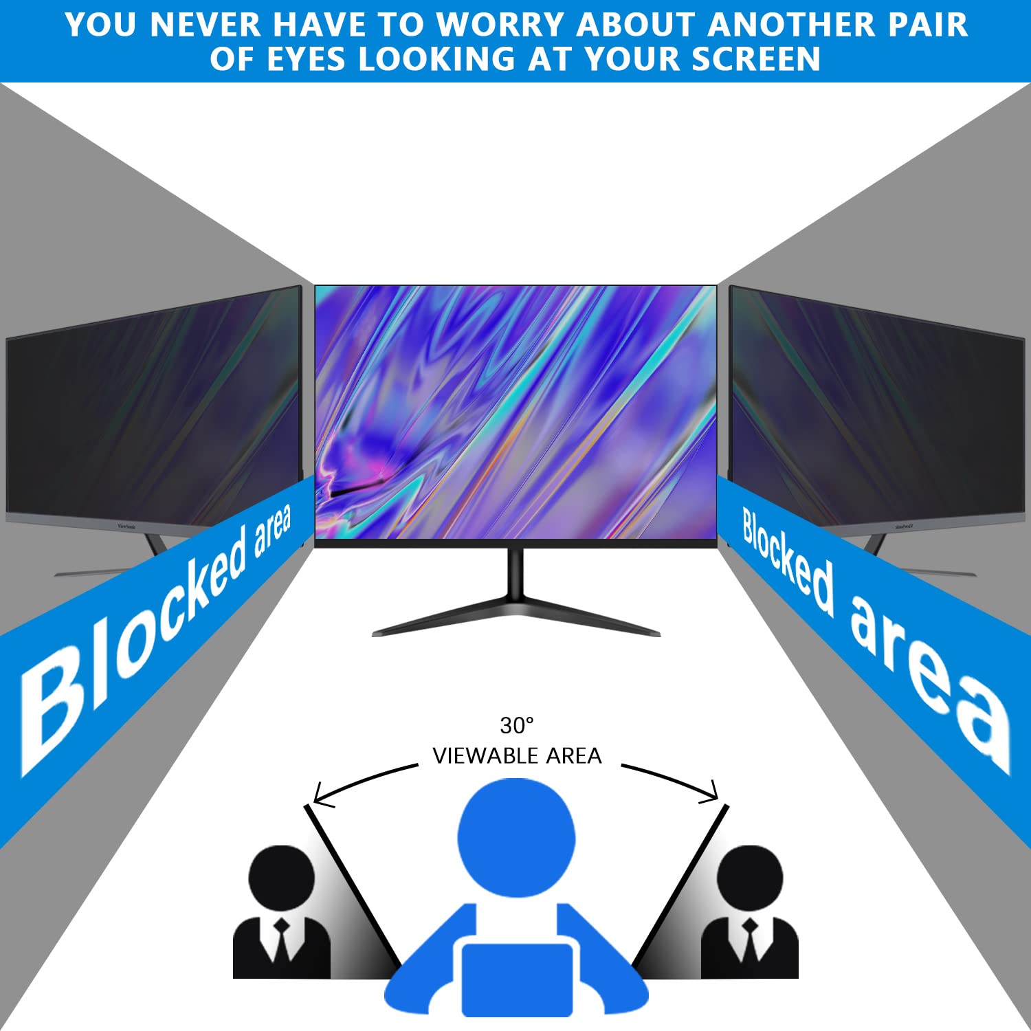 Halloive Computer Privacy Screen 24 Inch, Removable 16:9 Aspect Ratio Widescreen Monitor,Eye Protection Anti Glare Blue Light Sl
