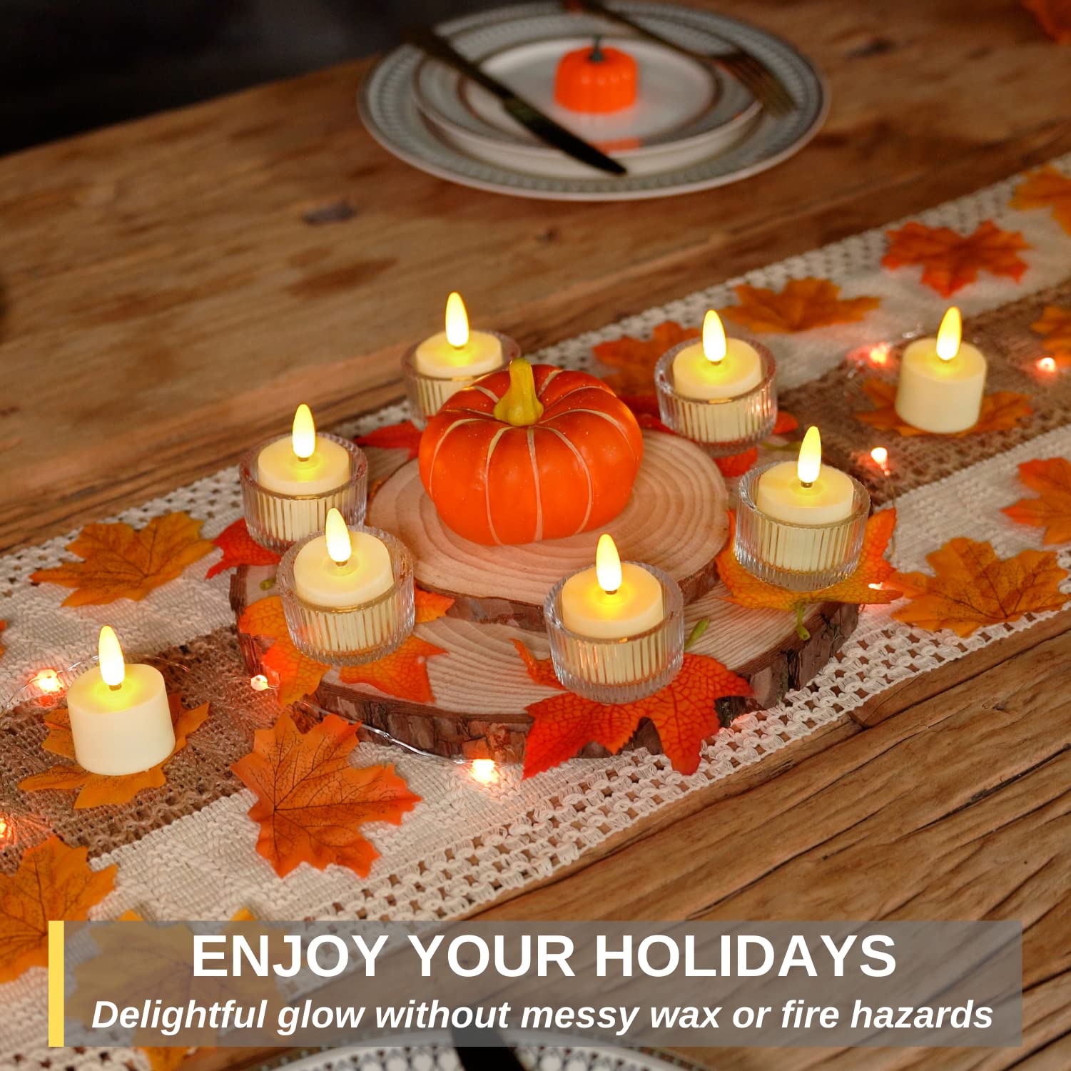 Homemory Rechargeable Candles Tea Lights With Remote Timer, Led Tea Lights Candles Battery Operated, Rechargeable Flameless Cand