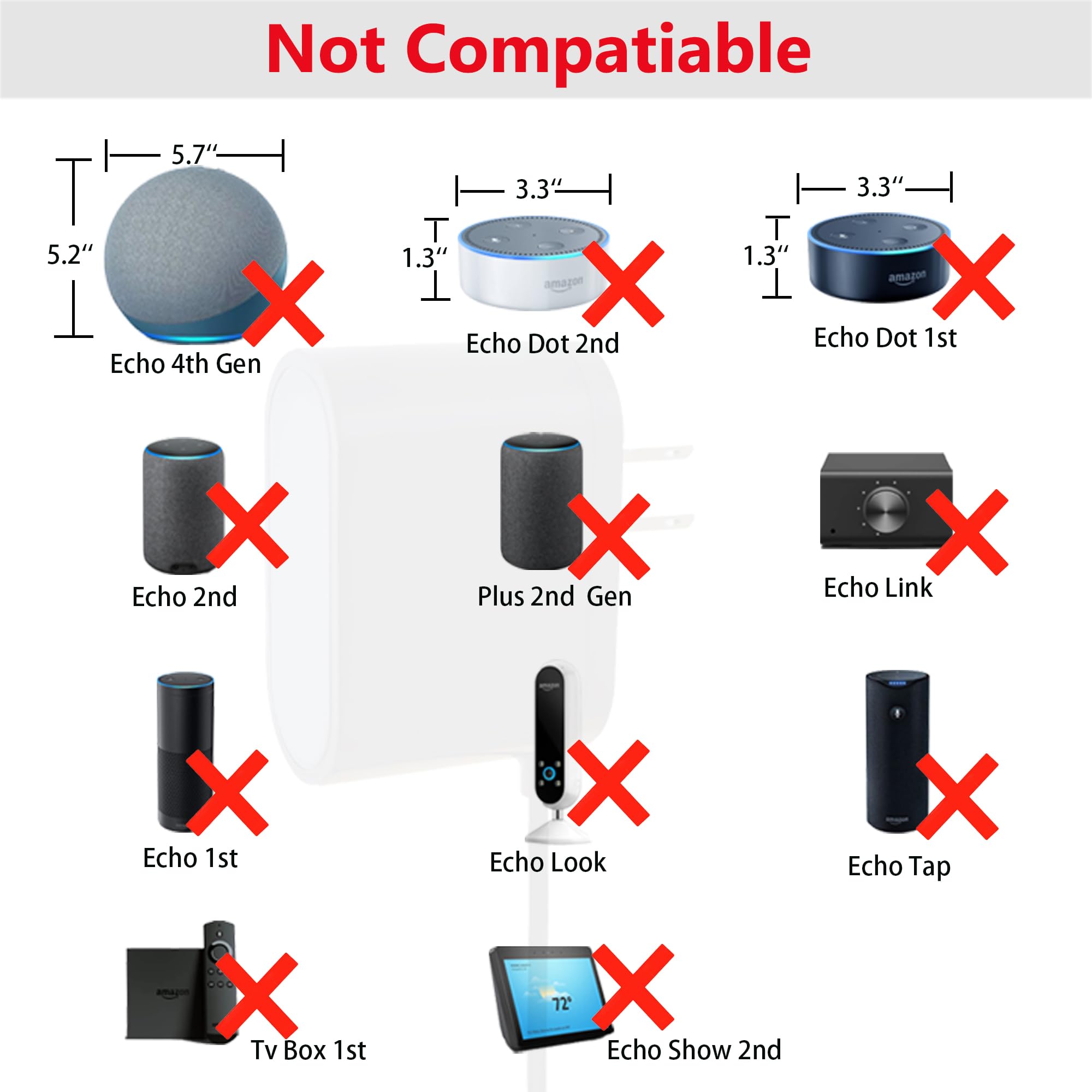 White Power Adapter Replacement For Alexa Show 5, Alexa Dot 3Rd Gen, 4Th Gen   15W Power Cord Charger