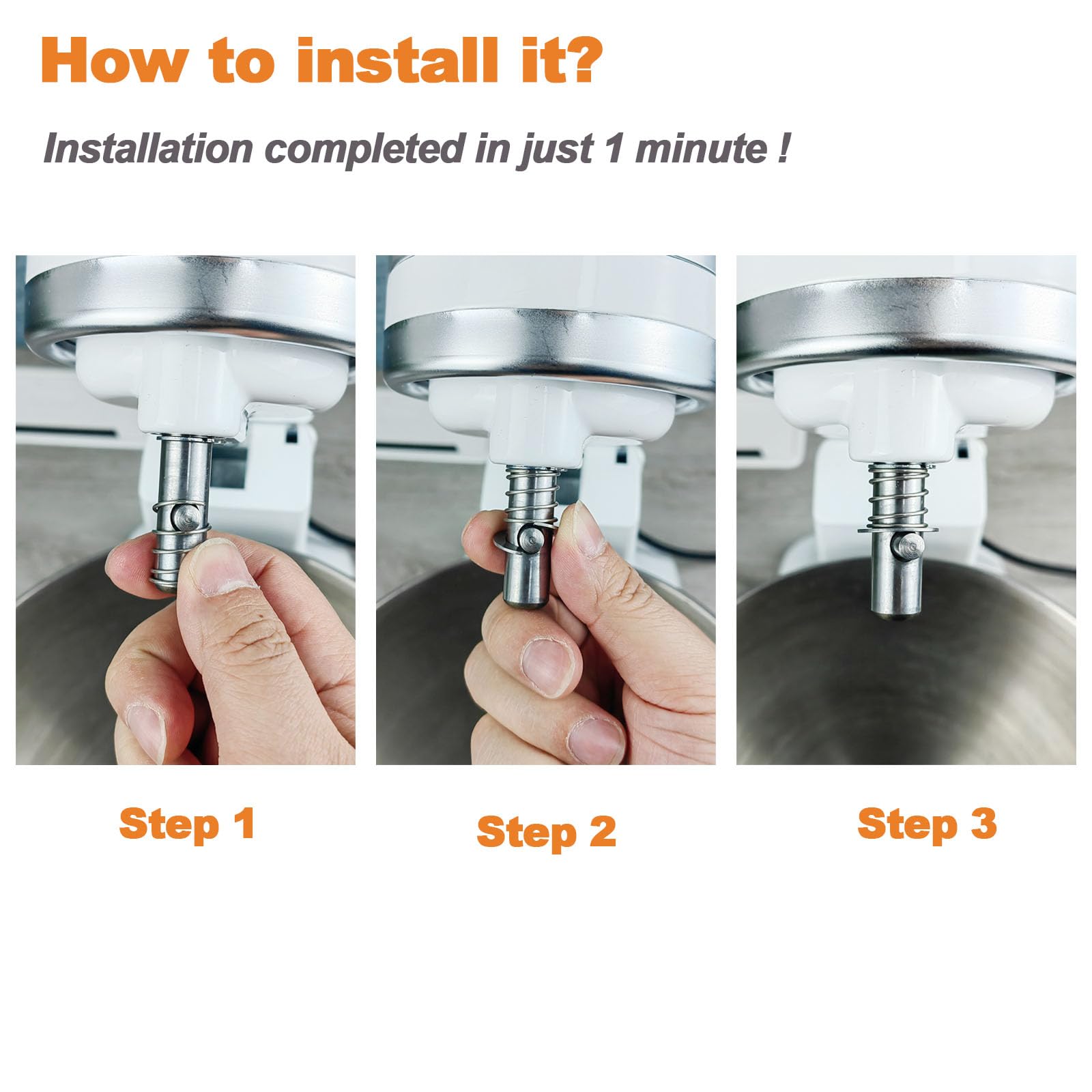 Mitchenify 4 Pack Stainless Steel Spring And Washer Kit Fit For Kitchenaid Stand Mixer, Quick Install Accessories And Upgrade Pa