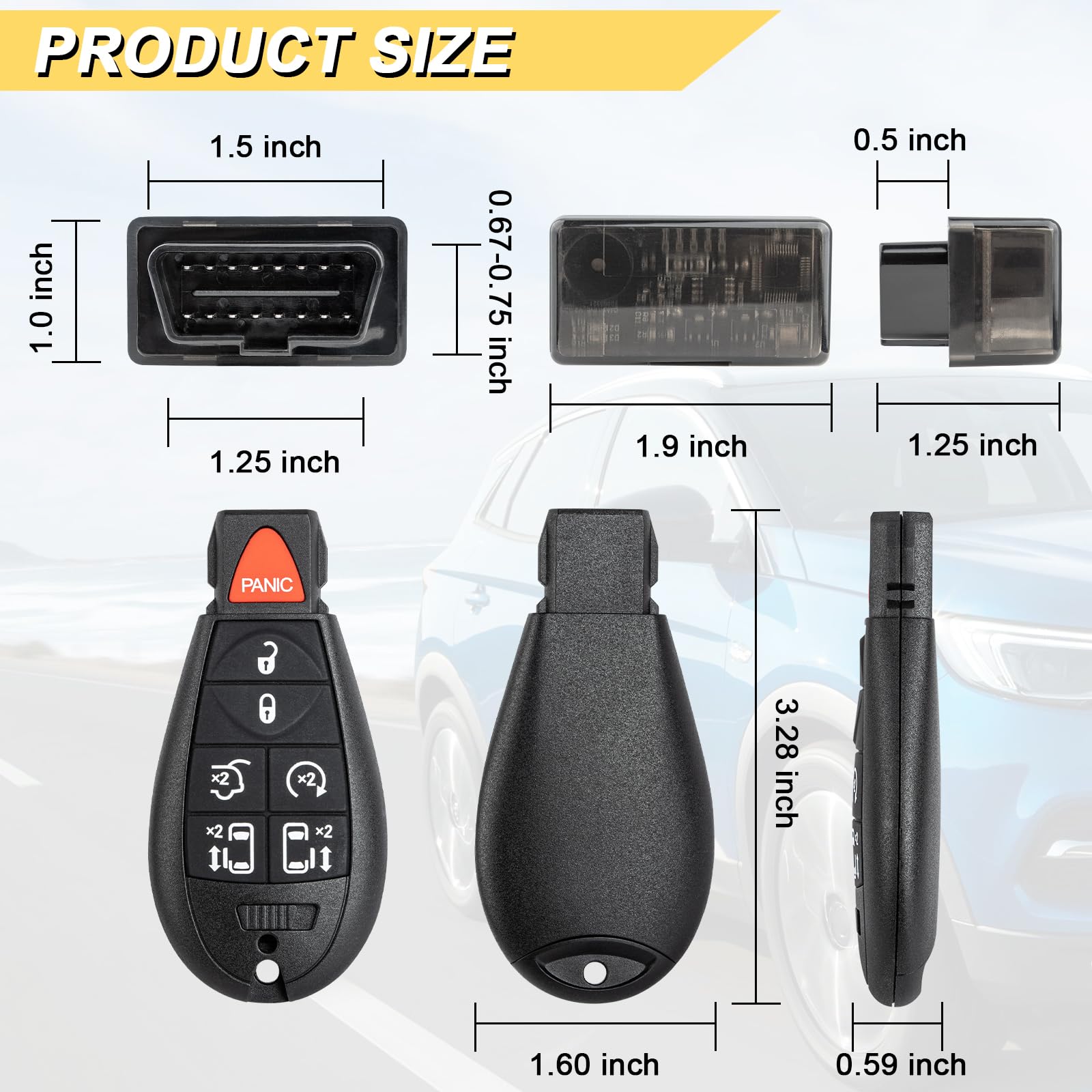 Vurkcy Key Fob Replacement For 2008-2016 Chrysler Town Country & Dodge Grand Caravan Car Keyless Entry Remote Control, M3N5Wy783