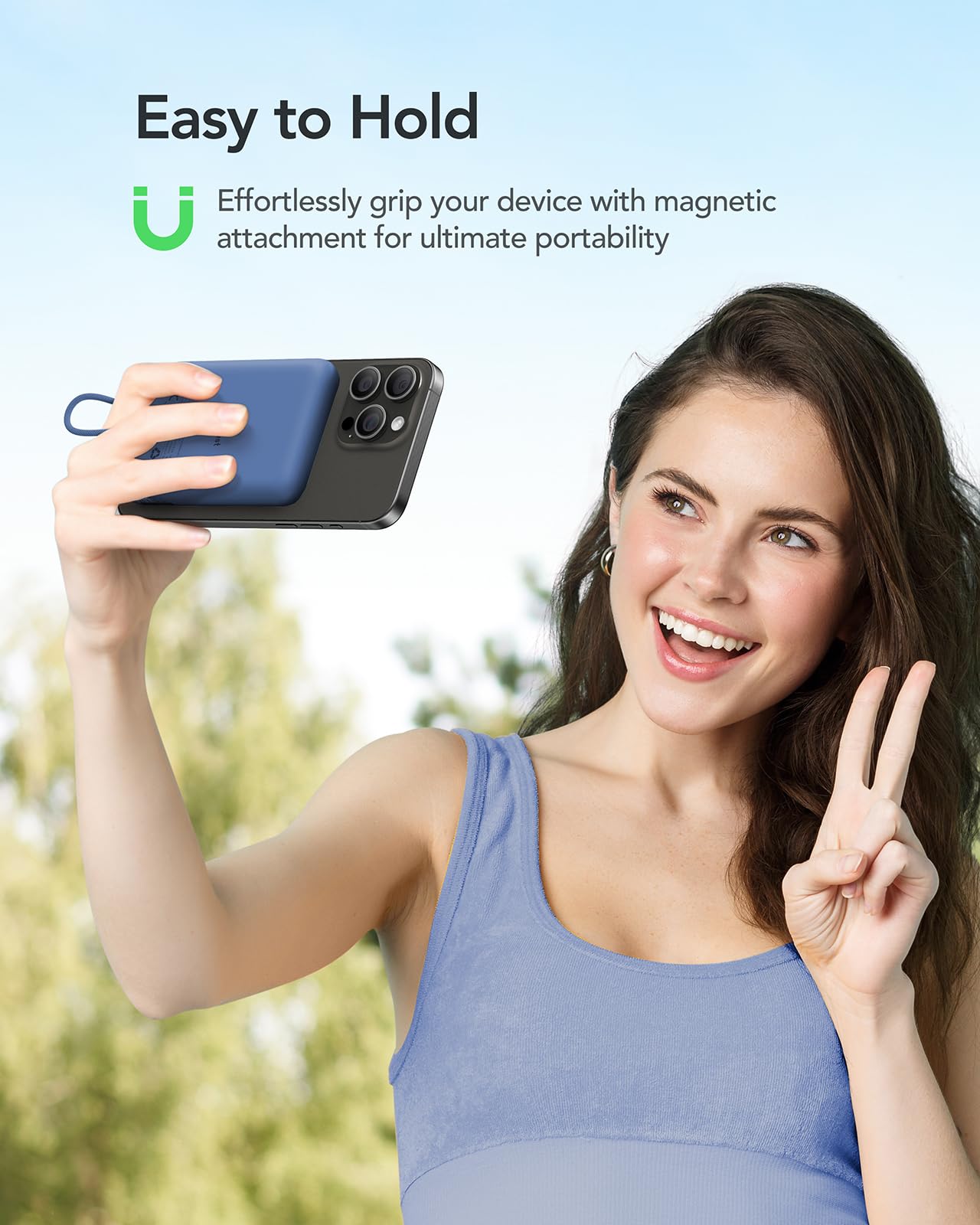 Charmast 10000Mah Wired Portable Charger, 20W Fast Charging Slim Power Bank With Removable Cable For Iphone & Android, Hand Free