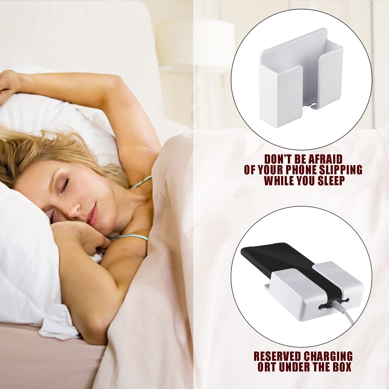 Cei&Bpy 2Pcs Phone Holder Wall Mounted, Phone Stand With Self Adhesive. Phone Holder For Shower/Charging.Compatible With Iphone