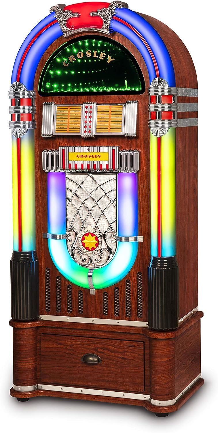 Crosley Cr1215A-Wa Jukebox, Includes Am/Fm Radio & Bluetooth Receiver & Cd Player With St15-Wa Stand Included - Walnut