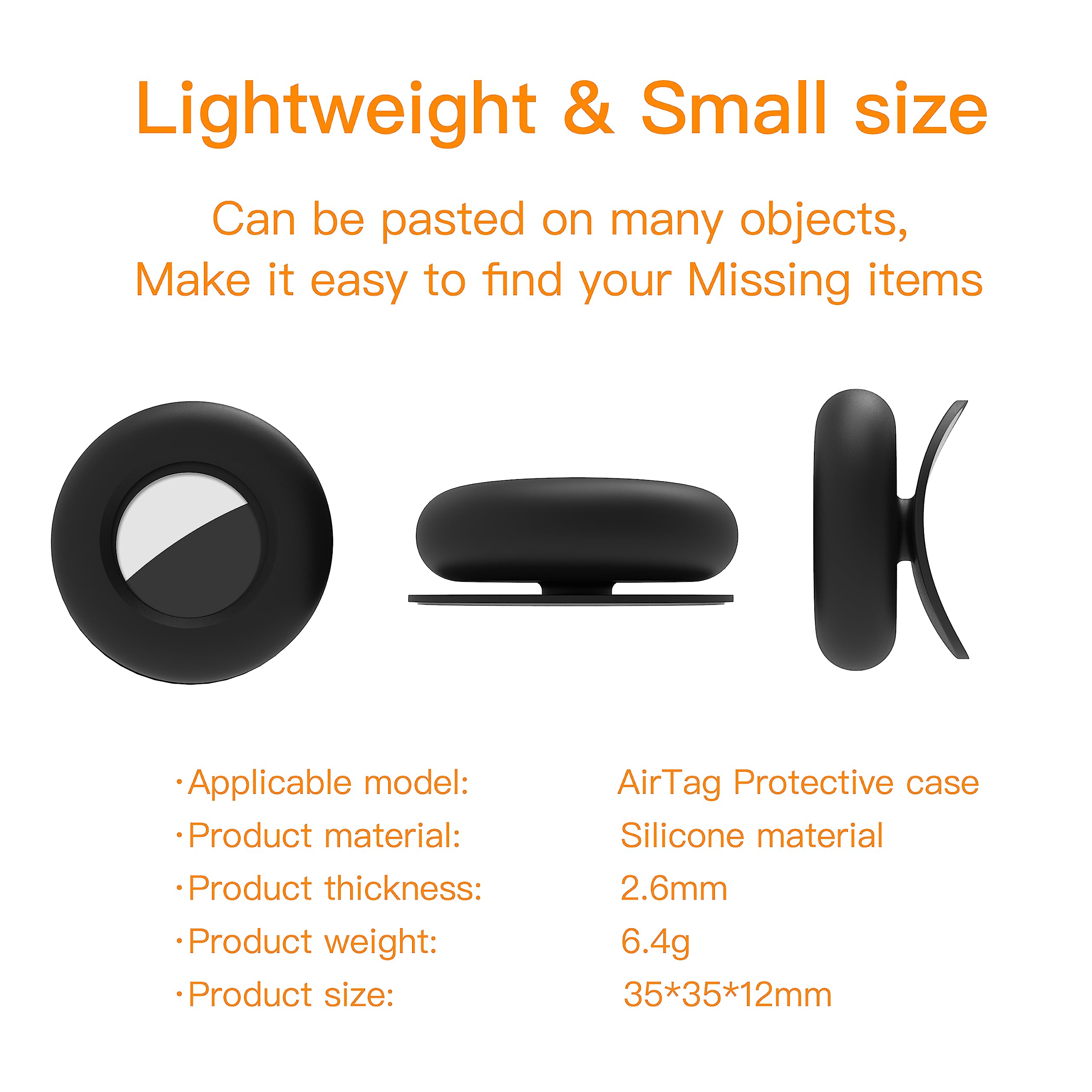 Airtag Sticker Mount With 3M Adhesive Sticker, Airtag Tracker Hidden Shockproof Protective Silicone Case For Luggage Laptop Car