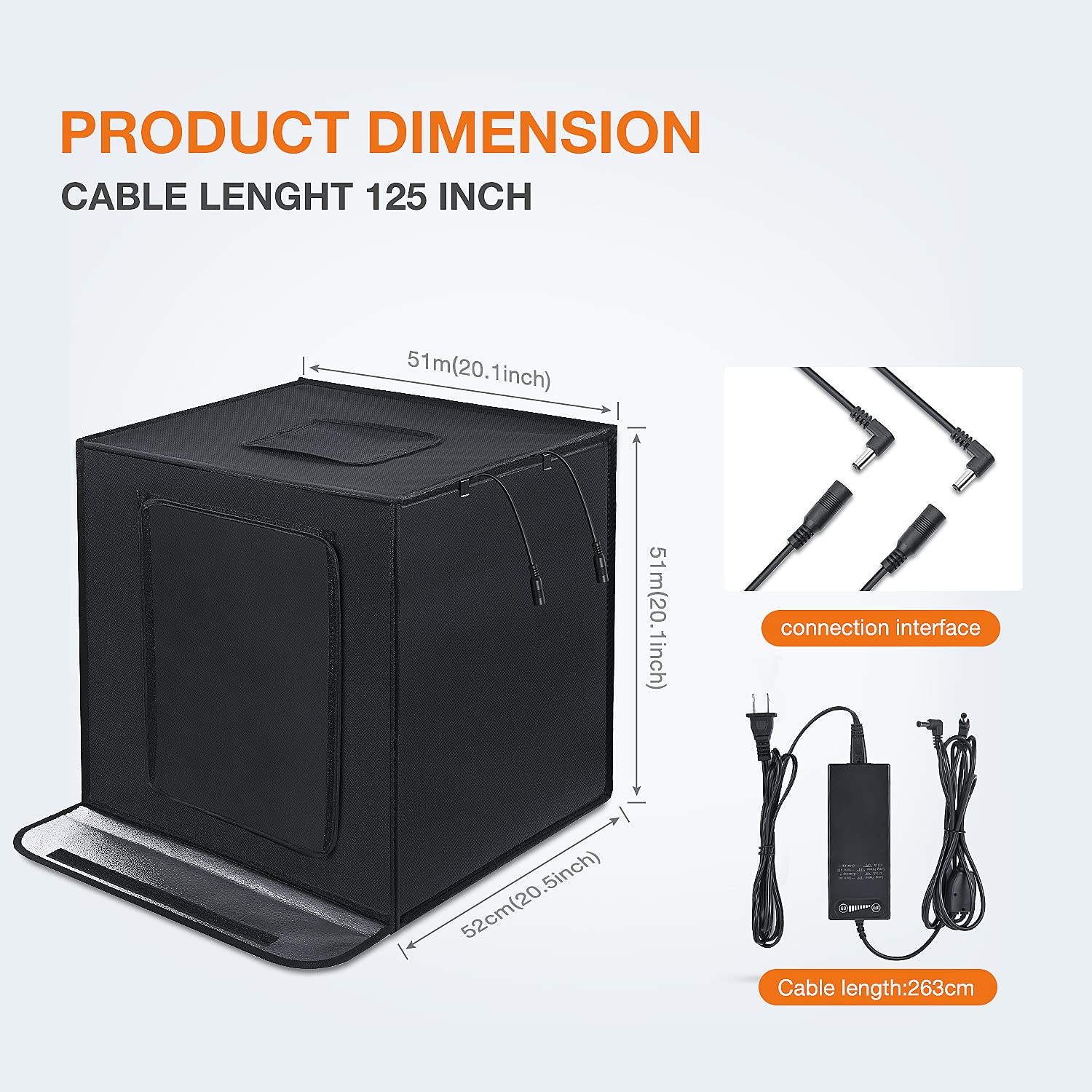 Yesker Photo Light Box, 20X20X20 Inch Portable Lighting Tent Kit Brightness Adjustable Studio Photography Booth With 98 Large Le