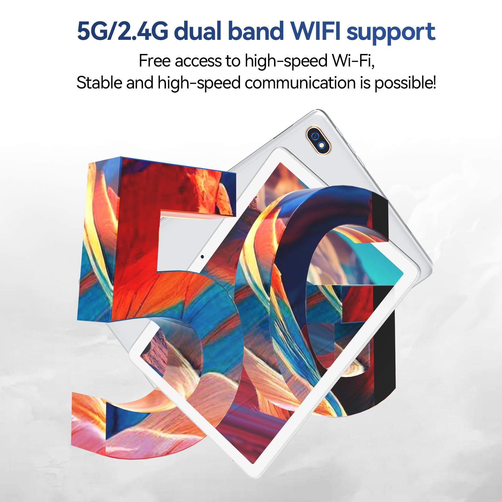 Tablet 10.1 Inch 128 Storage+1Tb Expand 2 In 1 Android Tablets, Tablet With Keyboard Case Mouse, 5G Dual Wifi, Gps, Octa Core, H