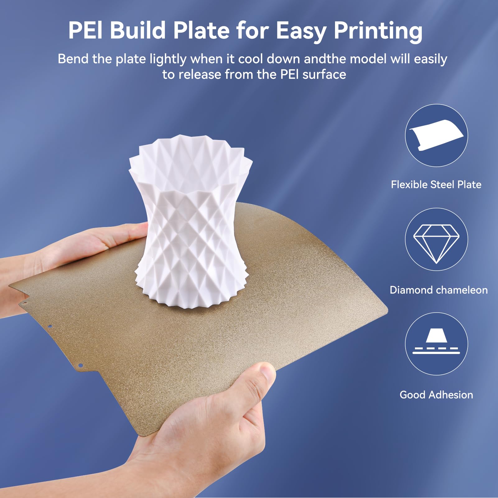 Cctree Double Sided Textured Pei Sheet 330X330Mm, Pei Spring Steel Sheet Flexible Print Build Plate Removable Surface Platform W