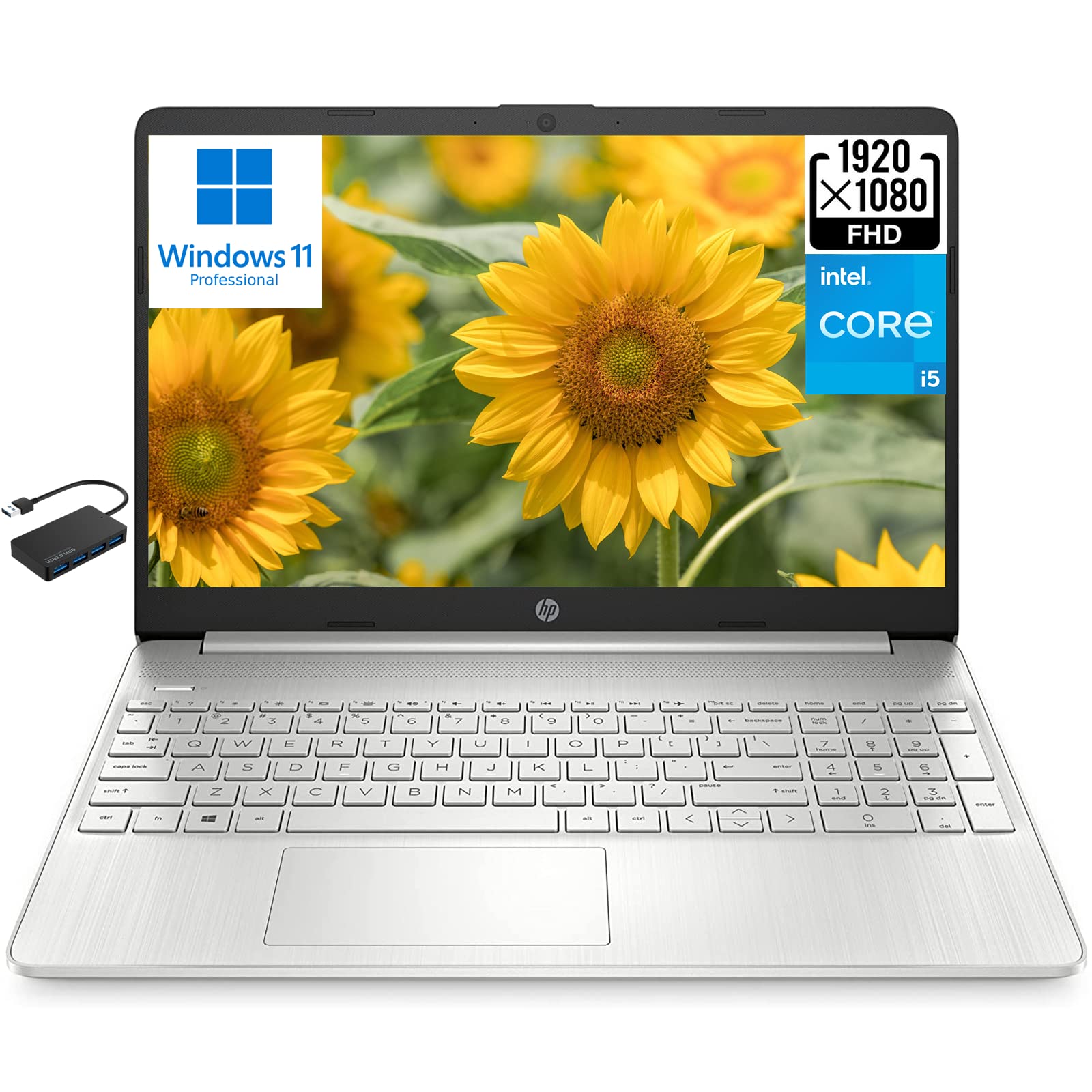 HP [Windows 11 Pro] 15.6 FHD Business Laptop Computer, Intel Core i5-1135G7, 16GB RAM 512GB SSD, w/Hub