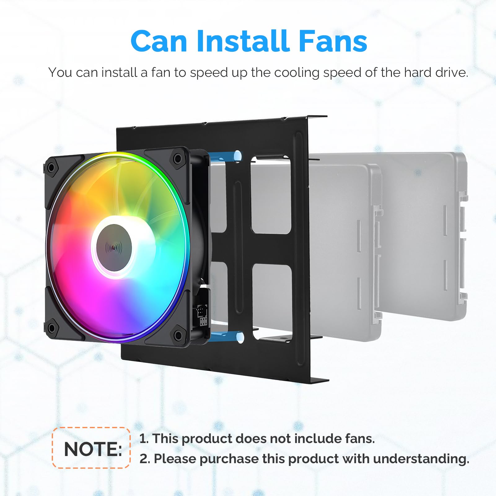 Eluteng Double Deck Hdd Ssd Mounting Bracket 2Pack 2.5'' To 3.5'' Hard Drive Adapter Ssd Bracket Metal Ssd Hdd Holder With Mount