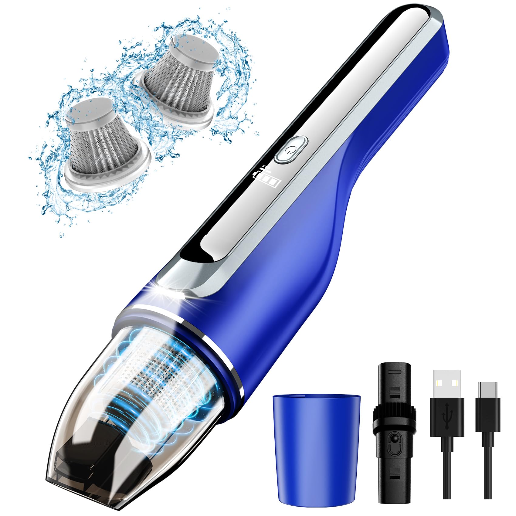 Drecell Handheld Vacuum Cordless, Car Vacuum With Brushless Motor & 14000Pa Suction, 1.2Lbs Lightweight, Led Light, Portable Sli