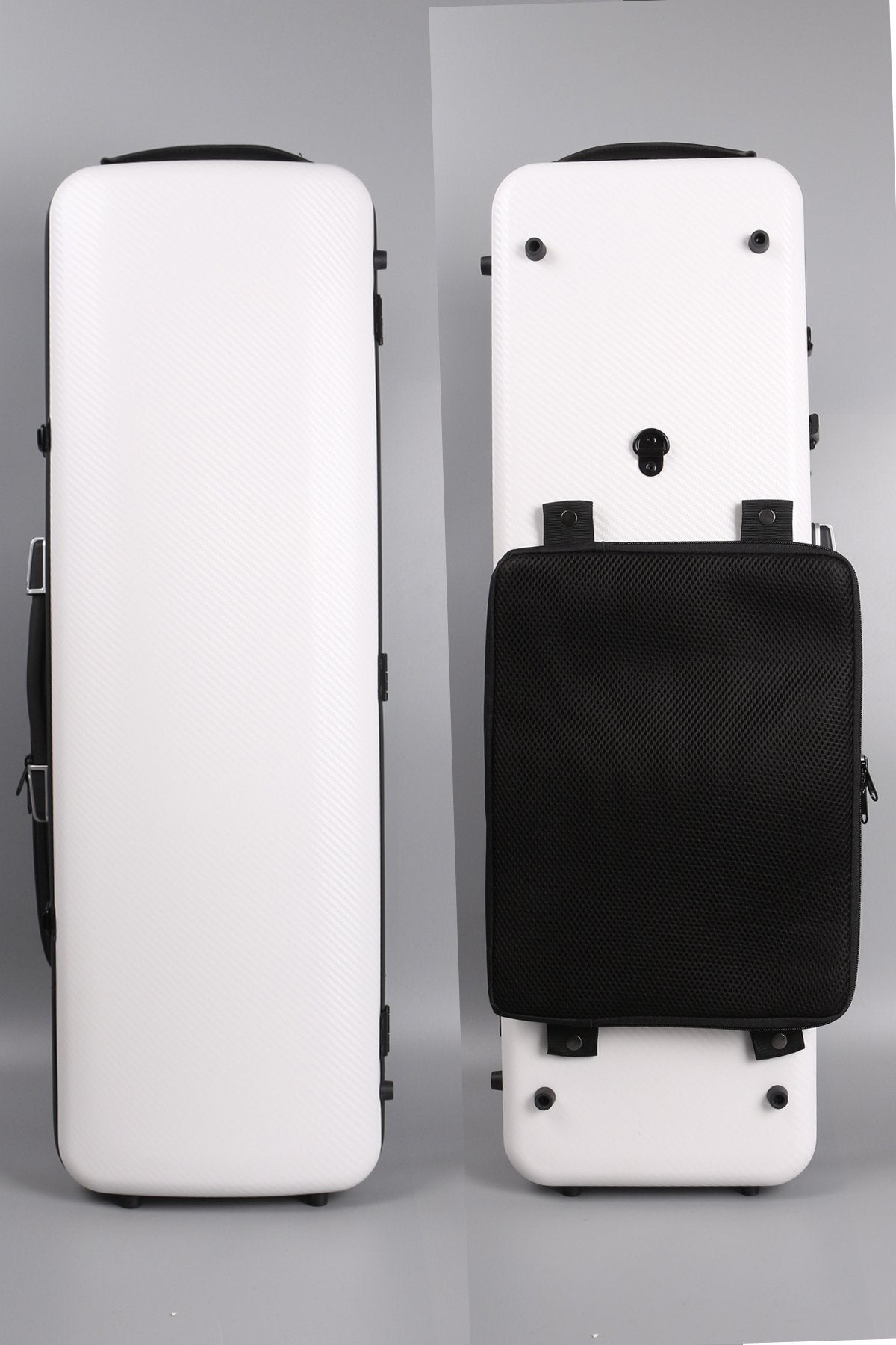 4/4 New Violin Case Carbon Fiber Fiberglass Oblong Case Strong Light Full Size Sheet Bag (White)