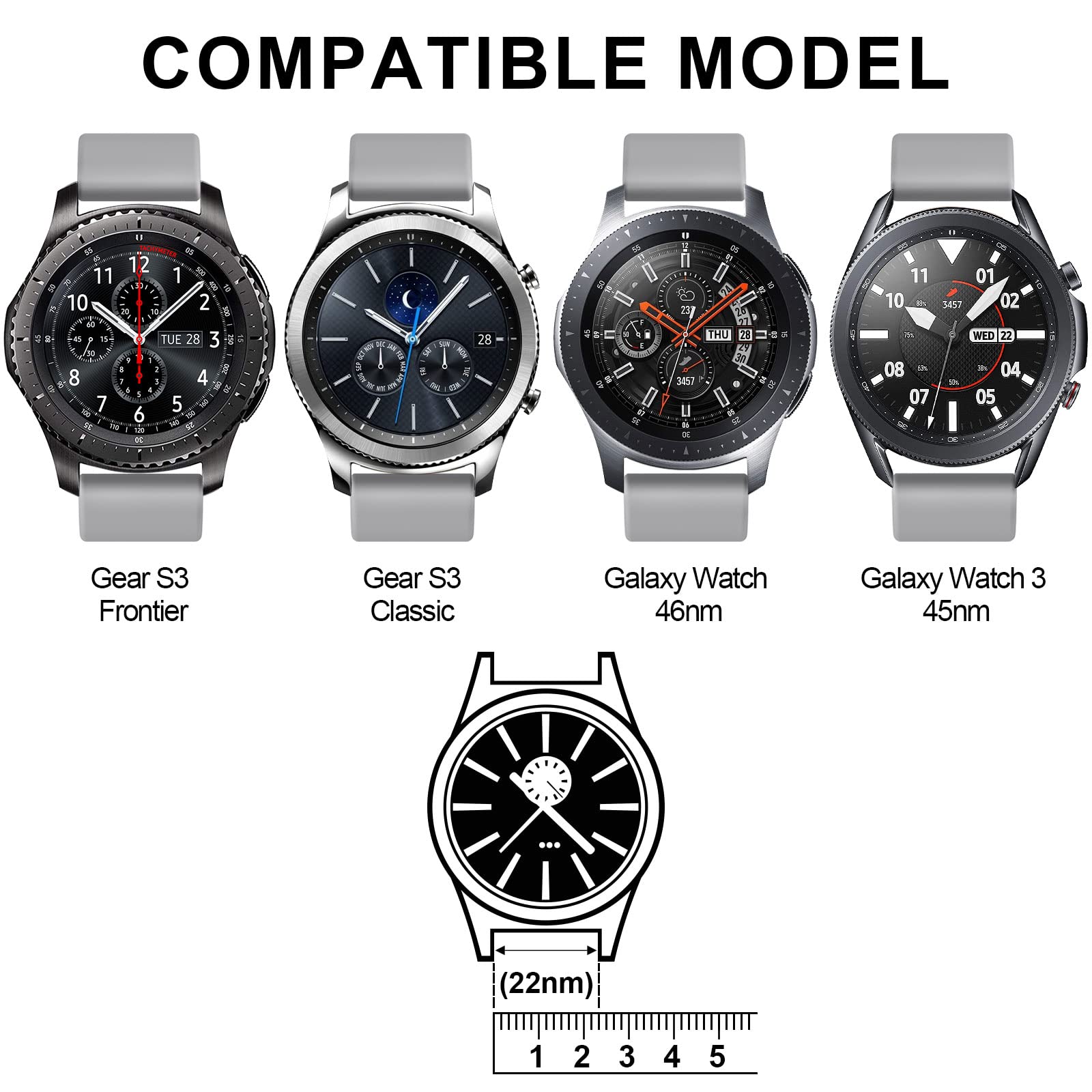 Ak For Amazfit Bip 5 Band, Amazfit Gtr 4 Bands/Gtr 3 Pro/Gtr 3/Gtr 2E/ Gtr 2/Gtr 47Mm Smart Watch, 22Mm Soft Silicone Sport Stra