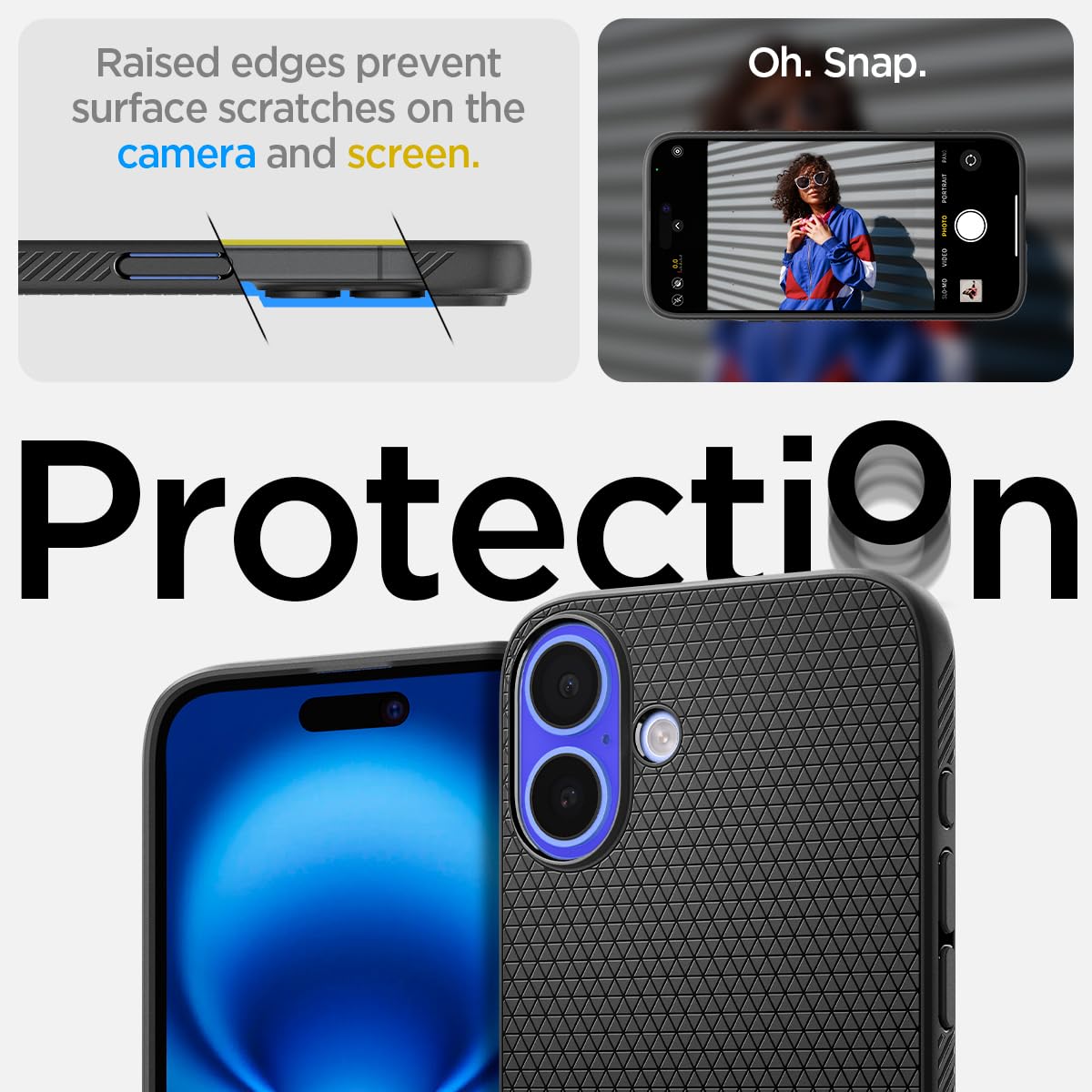 Spigen Liquid Air Designed For Iphone 16 Case [Not Compatible With Magsafe], [Military Grade Protection]   Matte Black