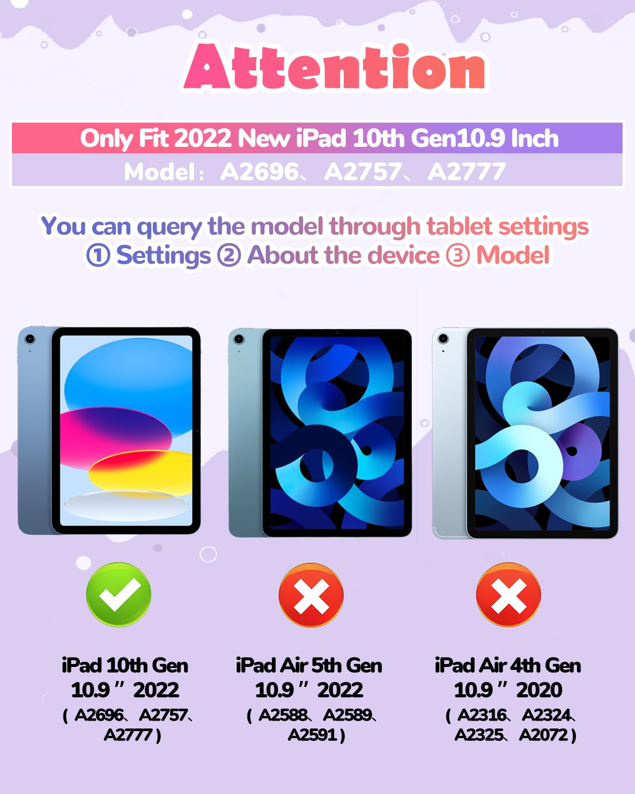 Wazzasoft For Ipad 10Th Generation Case 10.9 Inch Girls Cute Cat Kawaii Cover Girly 3D Cartoon Women Kitten With Rotating Handle