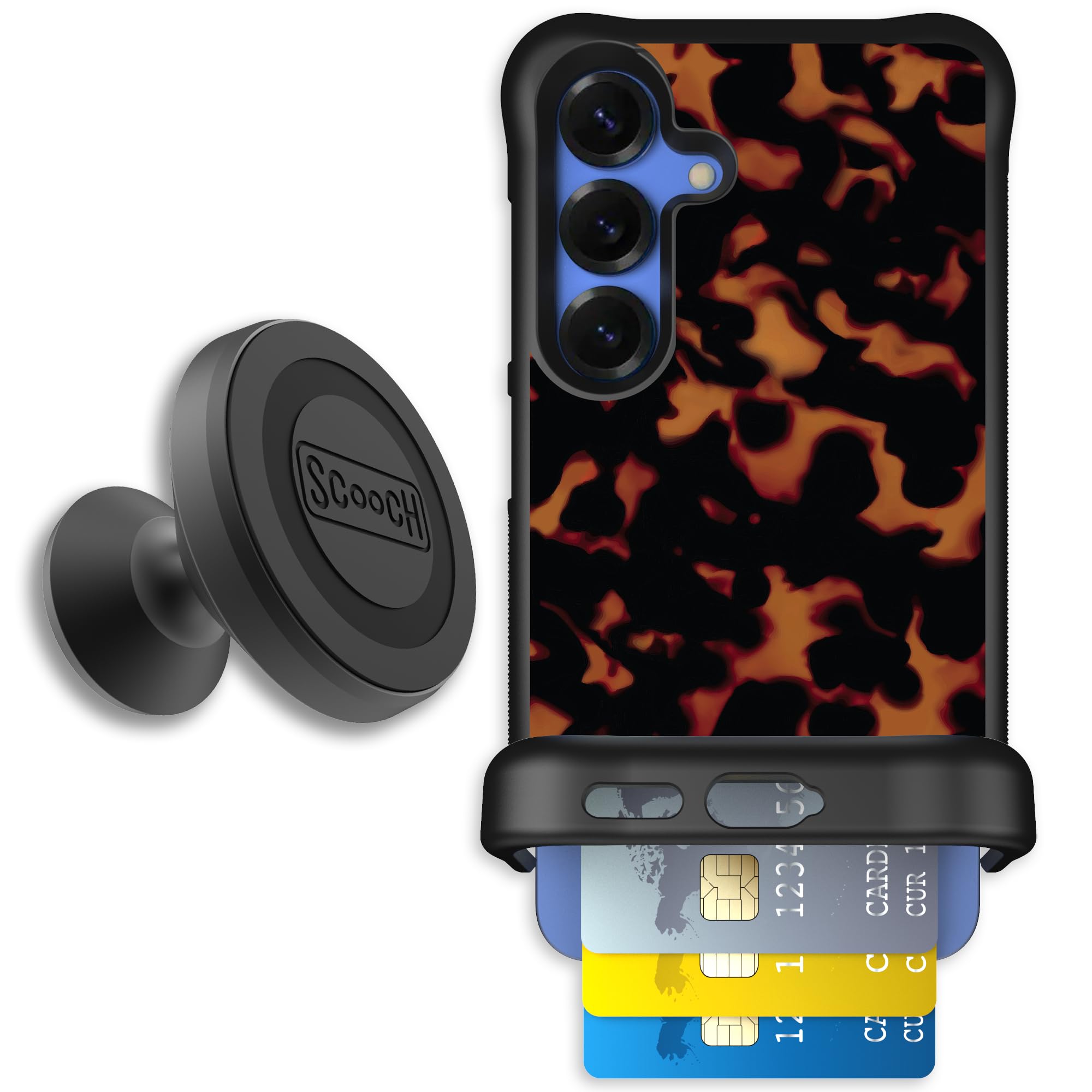 Scooch for Samsung Galaxy S25 Case with Card Holder, Wingmate Wallet Case with Hidden Card Slot and RFID Protection, Starter Bun