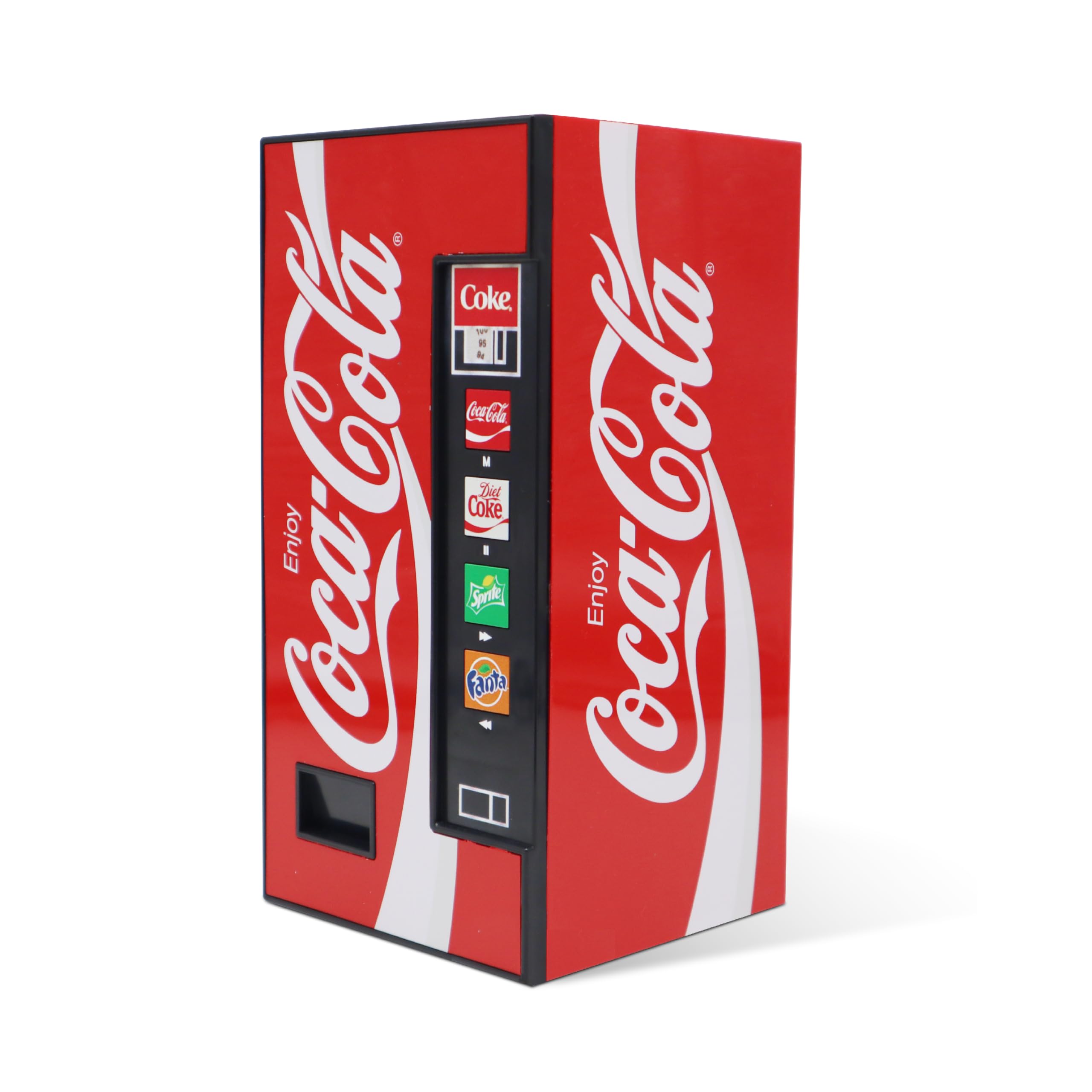 Coca-Cola Vending Machine Bluetooth Speaker, Dual 5W Speakers, Wireless Bluetooth v5.3, FM Radio, USB/MicroSD Playback, AUX Inpu