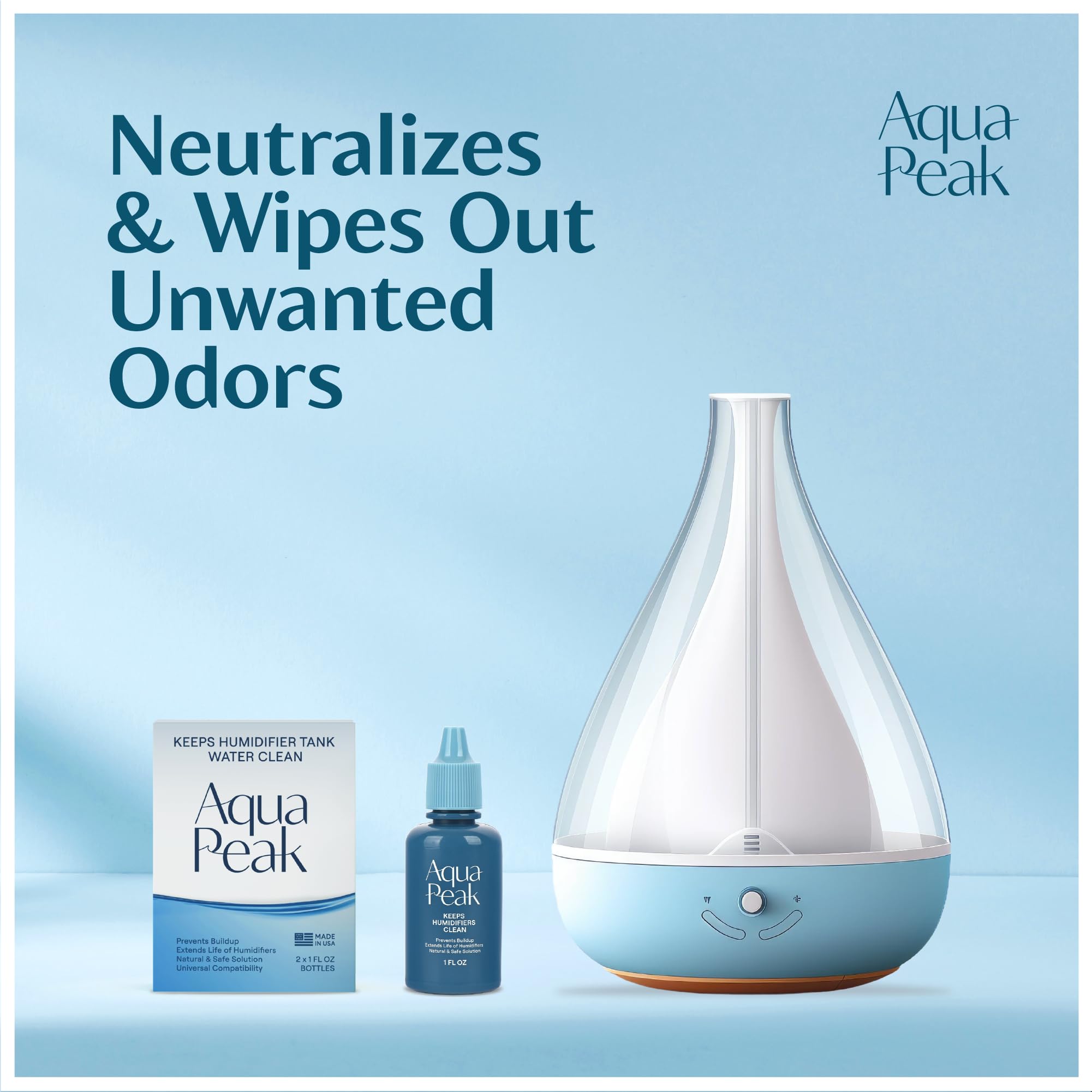 [2 Pack] Humidifier Drops For A Clean Tank   400+ Uses   Food Grade Humidifier Cleaner   Slows Residue Accumulation And Scaling