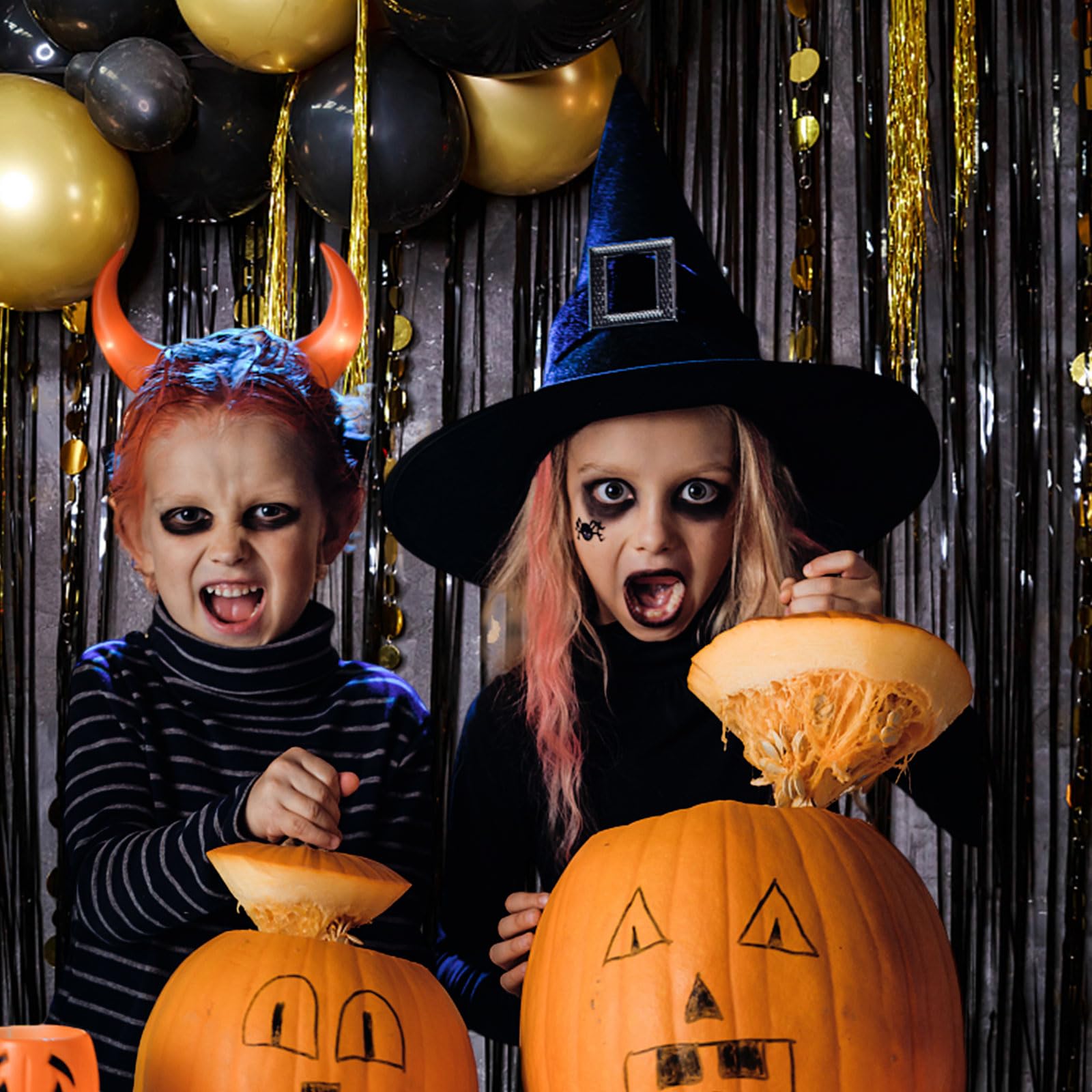 20 Pack Foil Curtain Backdrop Black Metallic Tinsel Foil Fringe Curtains Photo Booth Props For Birthday Wedding Engagement Baby