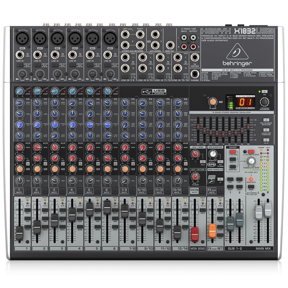 Behringer Xenyx X1832Usb Mixer With Usb And Effects