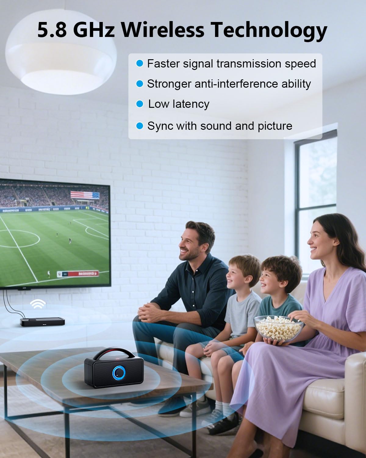 Savvybloom 5.8 Ghz Wireless Tv Speakers For Hard Of Hearing Seniors, Portable Tv Speakers For Smart Tv, No More Struggling For V