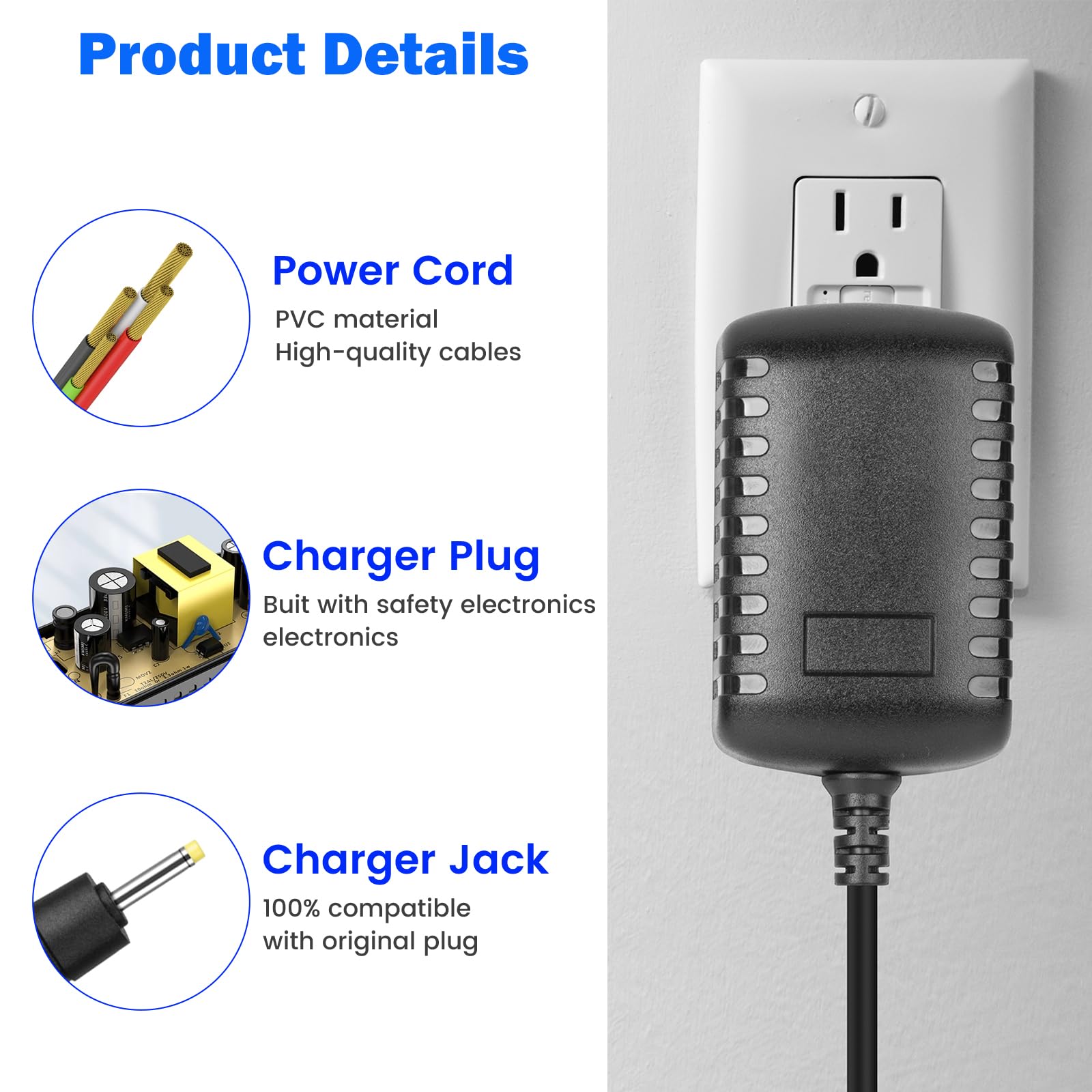 2.3V Charger For Braun Bt3000 Bt3020 Bt3021 Bt3022 Bt3221 Bt3222 Bt3240 Mg3010 Mgk3020 Mgk3021 Mgk3025 Mgk3210 Mgk3220 Mgk 3221