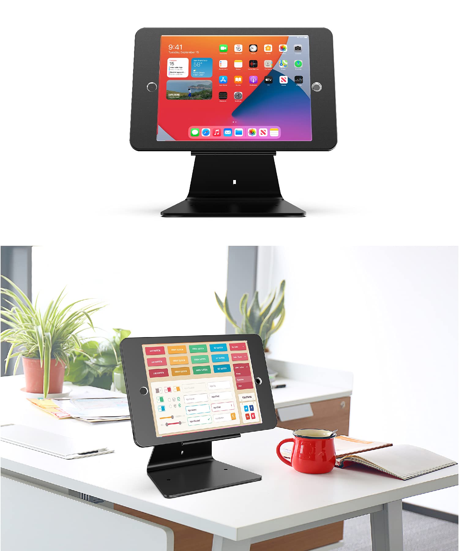 Ddshow Desktop Anti Theft Security Kiosk Stand Holder Enclosure For Ipad 10.2 Inch (9Th Gen.2021,8Th Gen.2020,7Th Gen.2019),With