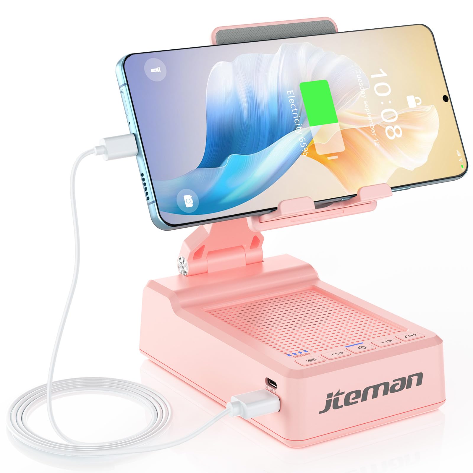 JTEMAN Gifts for Men Women,Cell Phone Stand with Bluetooth Speaker,Cool Tech Gadgets,Unique Birthday Gifts for Men Husband Mom D