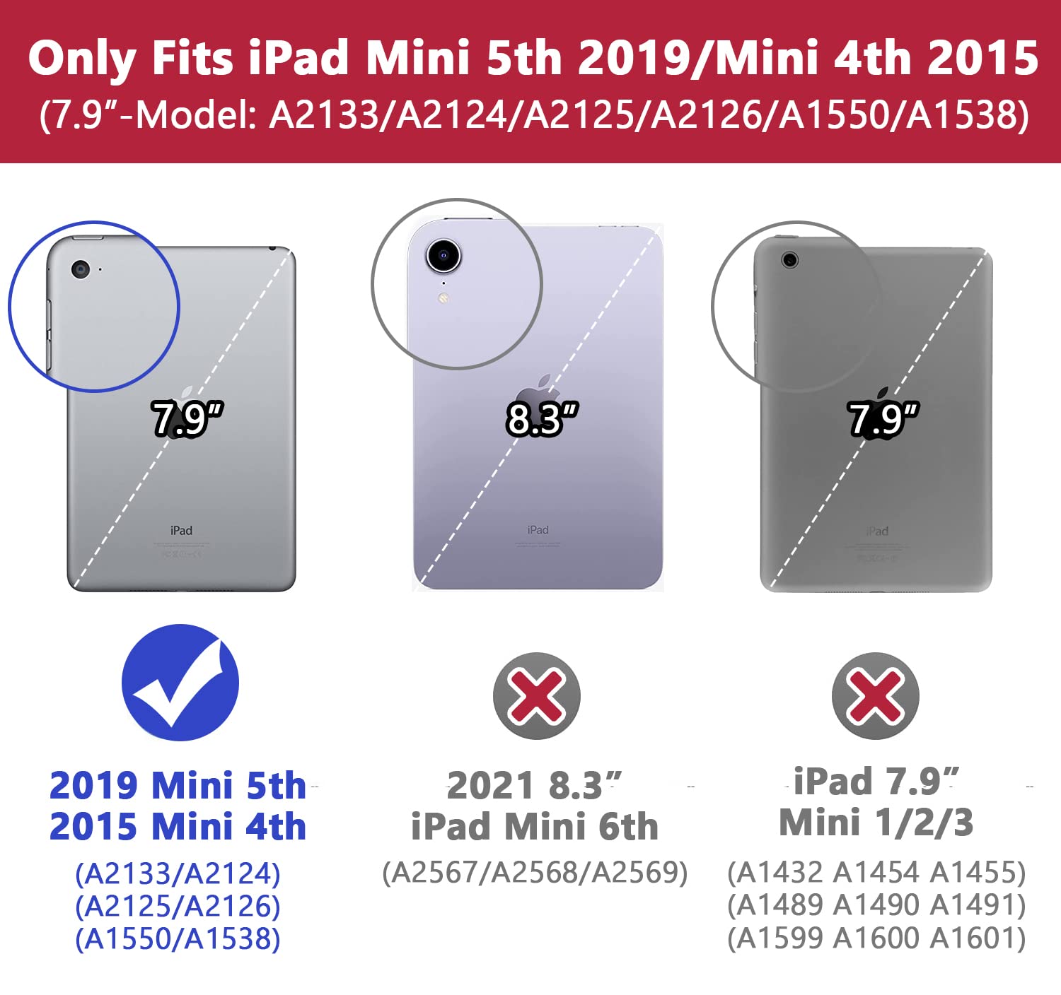 Grifobes For Ipad Mini 5 Case 2019, For Ipad Mini 4 Case 2015 For Kids, Heavy Duty Shockproof Rugged Case Cover With Stand, Prot