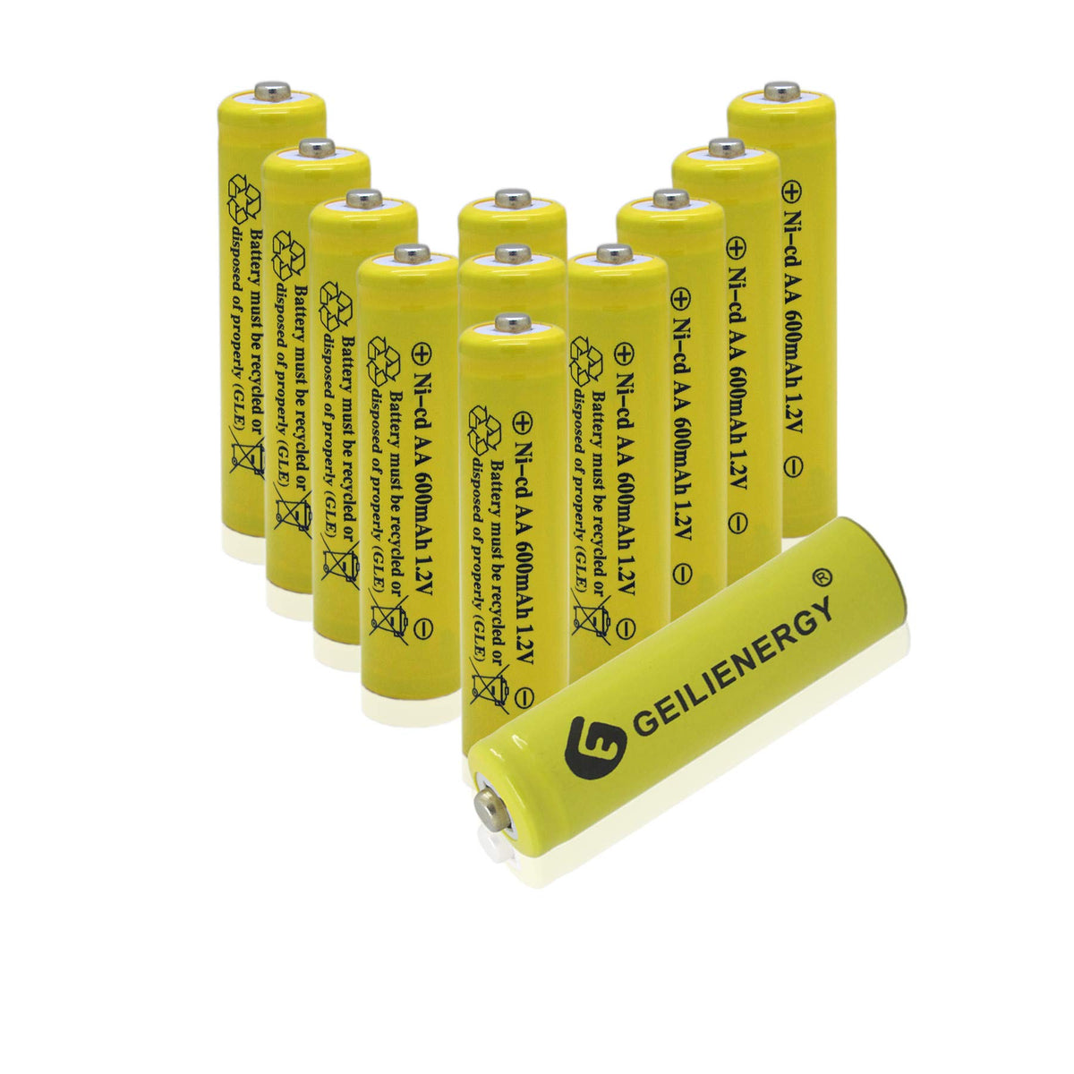 Geilienergy Aa Size Nicd Aa 600Mah 1.2V Rechargeable Batteries For Solar Lamp Solar Light(12 Pcs)