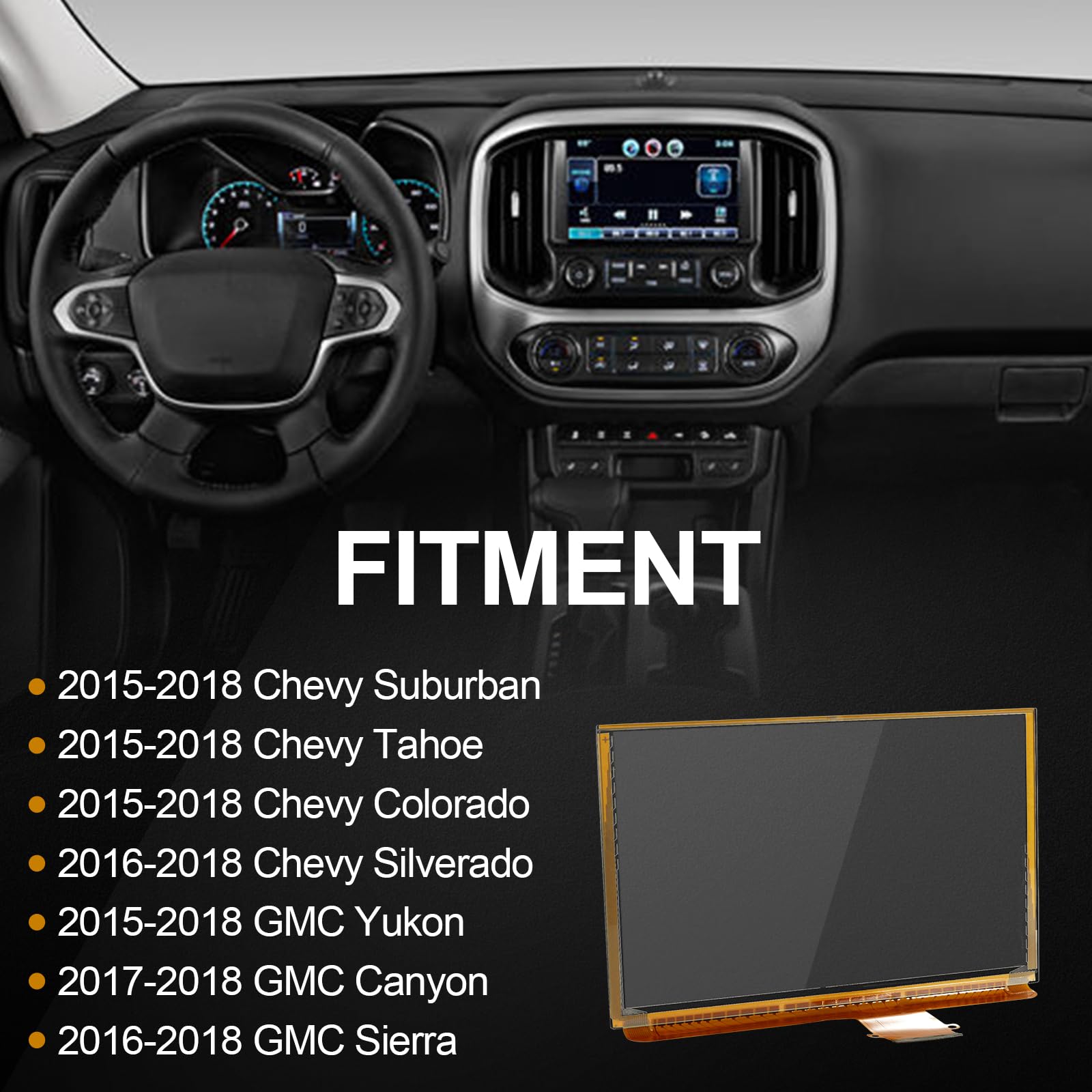 Autobaba 8'' 55 Pin Touch Screen Glass Digitizer Compatible With 2015 2018 Chevrolet Silverado Suburban Tahoe & Gmc Yukon Sierra