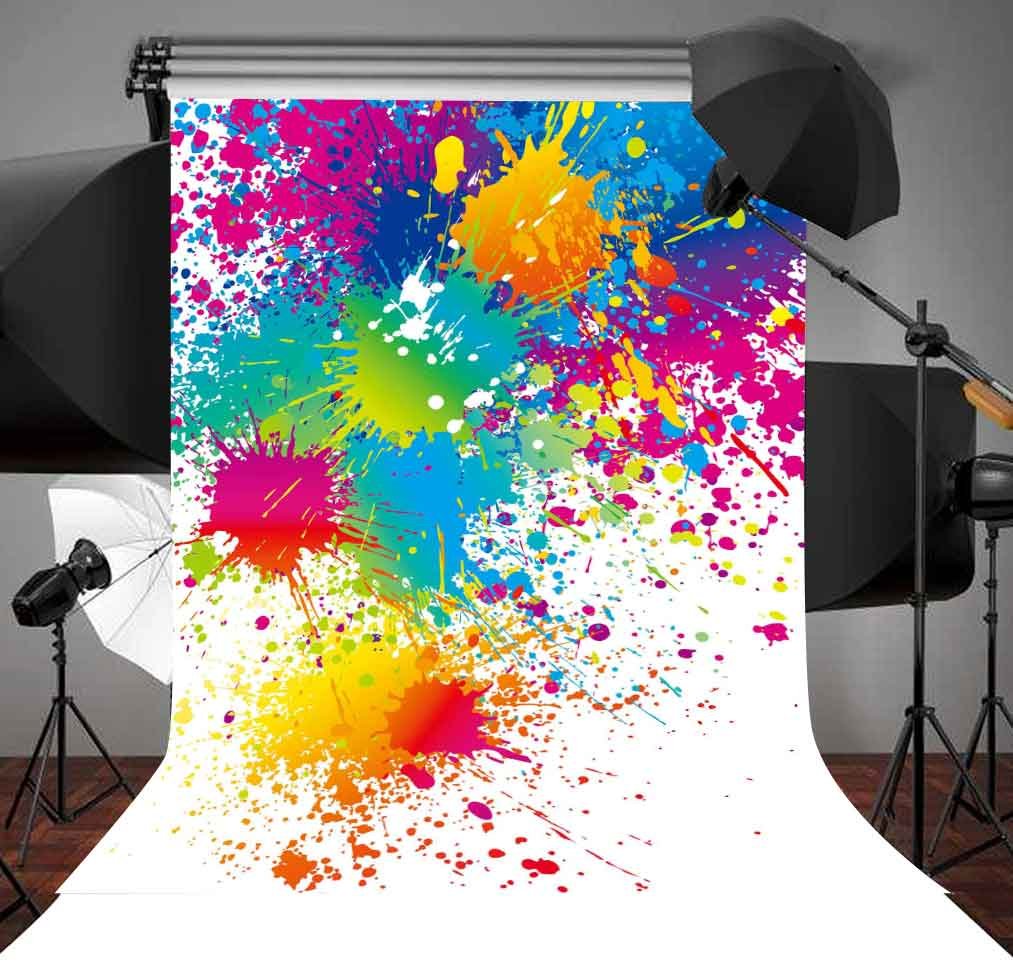 Mtmety 5X7Ft Colorful Splatter Background Abstract Background Paint Splash Backdrop Video Studio Photograph Photo Booth Props Ba