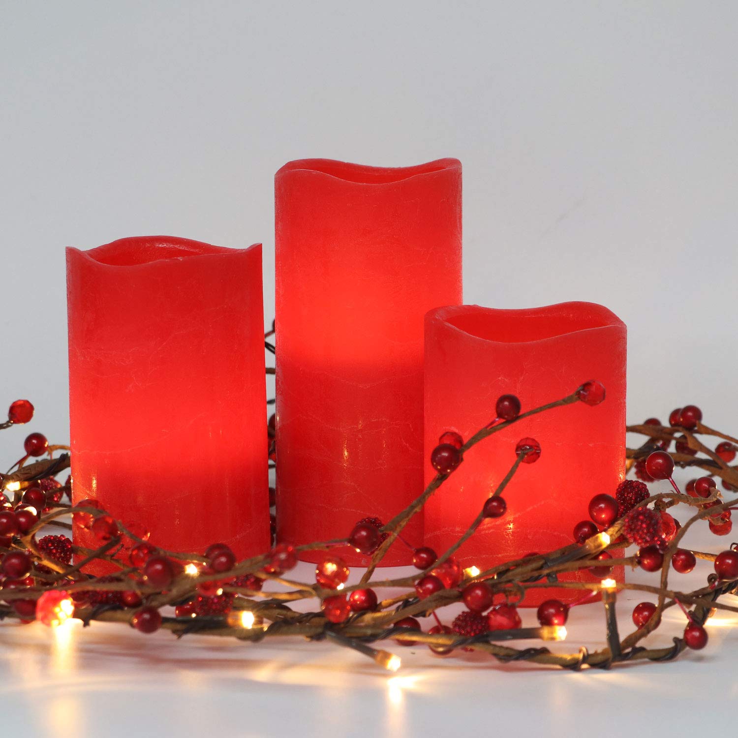 Rhytsing Turquoise Battery Operated Flameless Led Candles With Timer Function For Summer And Weddings, Warm White Light, Real Wa