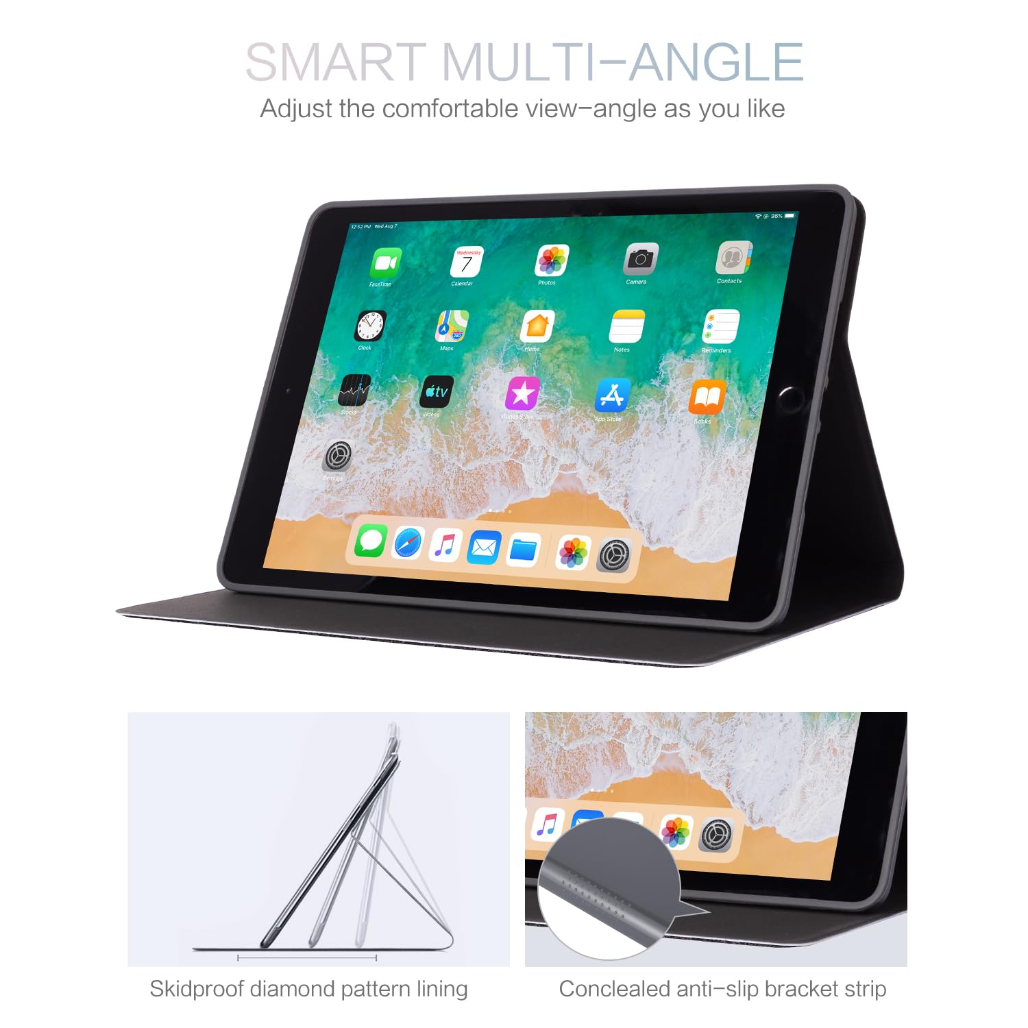 Lalumix Ipad 9Th Generation Case,Ipad Case 9Th Generation,Ipad 8Th/7Th Generation Case,Ipad 10.2 Case Auto Wake/Sleep Multi Angl