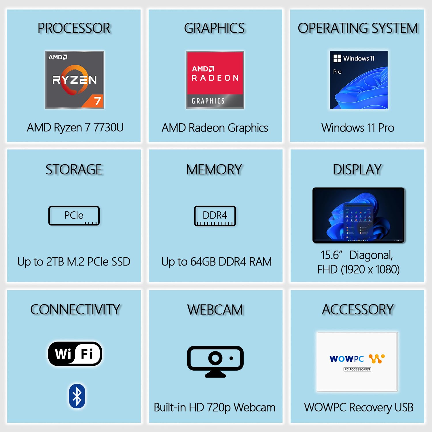 Hp New G10 15.6'' Fhd Business Laptop, Amd Ryzen 7 7730U Processor (Beats I7-1355U), 16Gb Ram, 2Tb Ssd, Spill-Resistant Keyboard