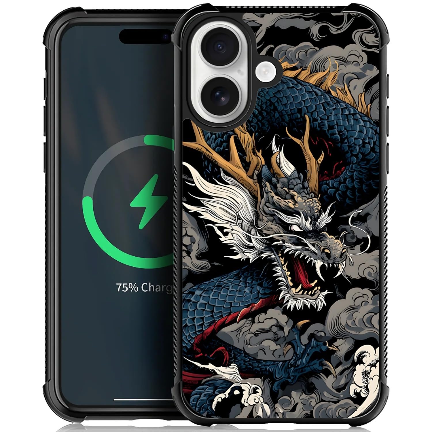 Deaorew for iPhone 17 Case | Compatible with MagSafe | Classic Slim Cover Design | Japanese Dragon
