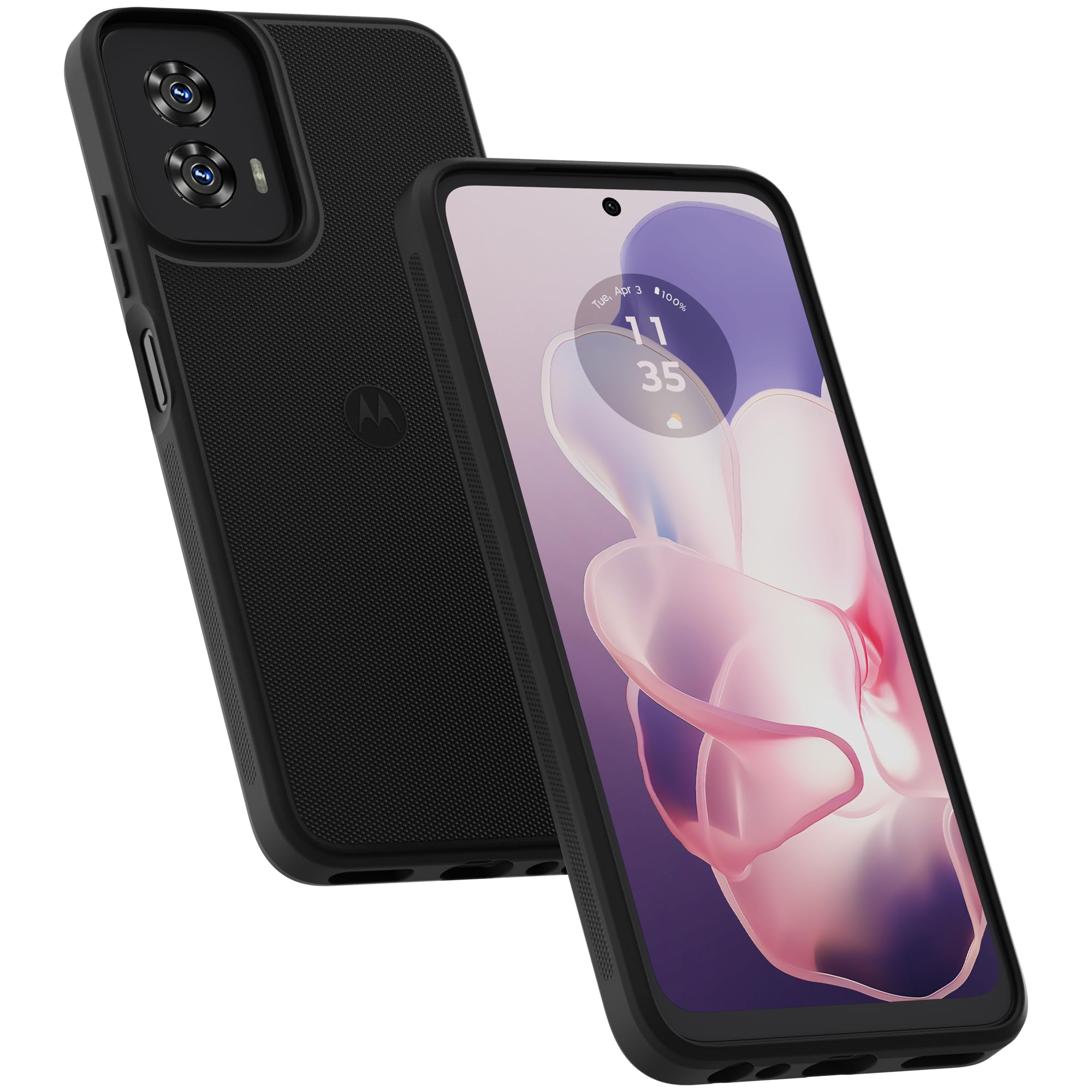 Motorola Moto G Power 5G (2024) Textured Protective Case  Black   Precision Fit Shock Absorbing Cover For Enhanced Phone Grip, S