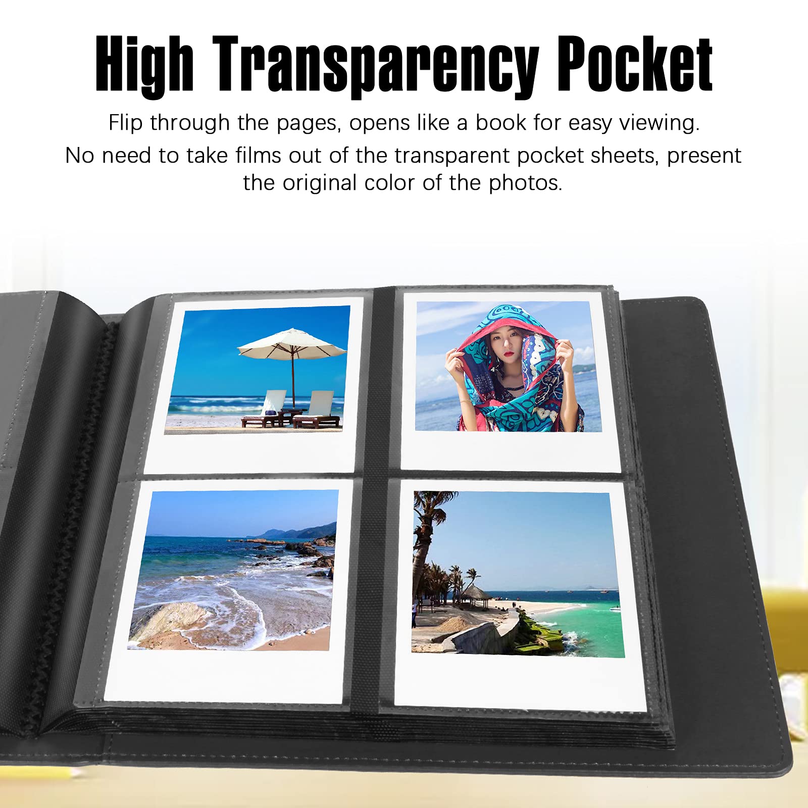 192 Pockets Photo Album For Fujifilm Instax Wide 300 Camera, Polaroid 600 I Type Film Album, Extra Large Picture Albums For Polaroid Now Onestep2 Onestep+ Instant Camera, Pop Lab Print Camera (Black)
