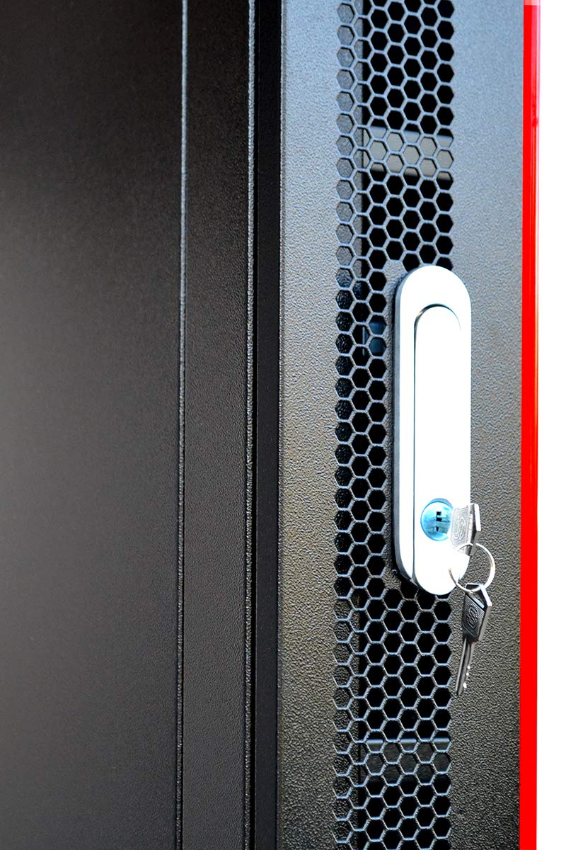 Server Rack   Wall Mount Networking Cabinet   Locking It Cabinet   19 Inch Enclosure Av Audio Video Rack Lockable Cabinet Network Rack With Powerbar   Shelf   Fan (18U (24' W X18 D X35 H))