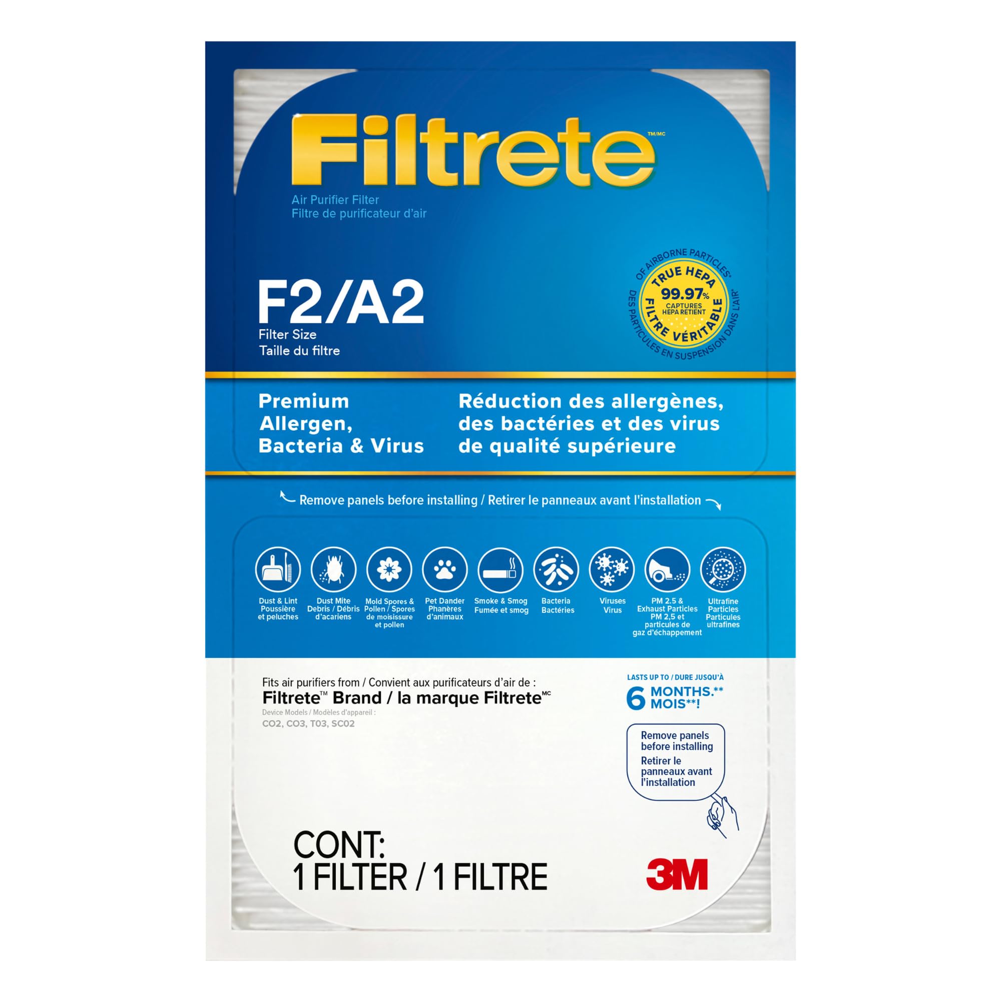 Premium True Hepa Room Air Purifier Filter, for Fap-C02wa-G2, Fap-C03ba-G2, Fap-T03ba-G2 Air Purifiers